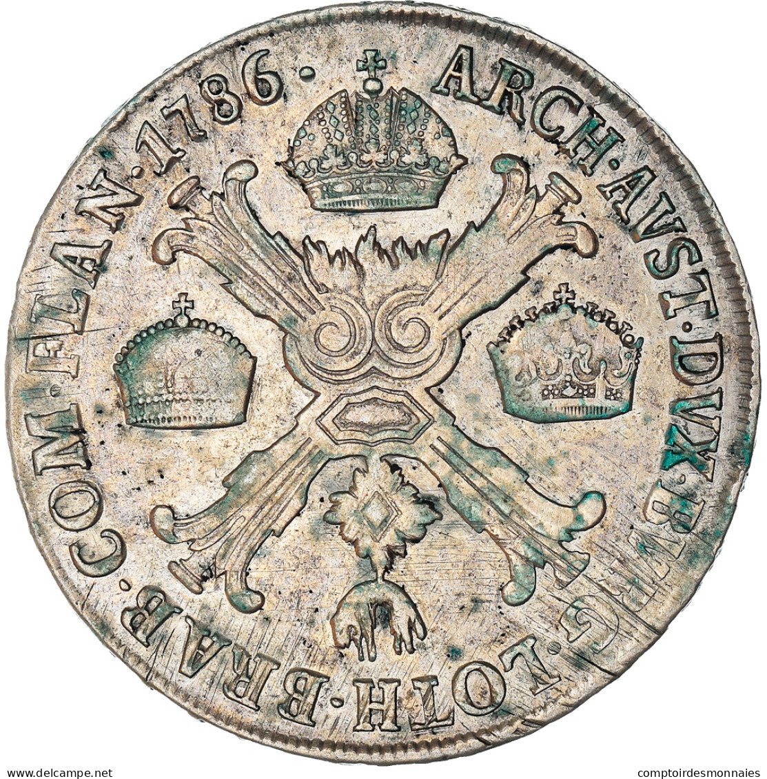 Monnaie, États Italiens, MILAN, Joseph II, 1/2 Crocione, 1/2 Kronenthaler - Lombardien-Venezia