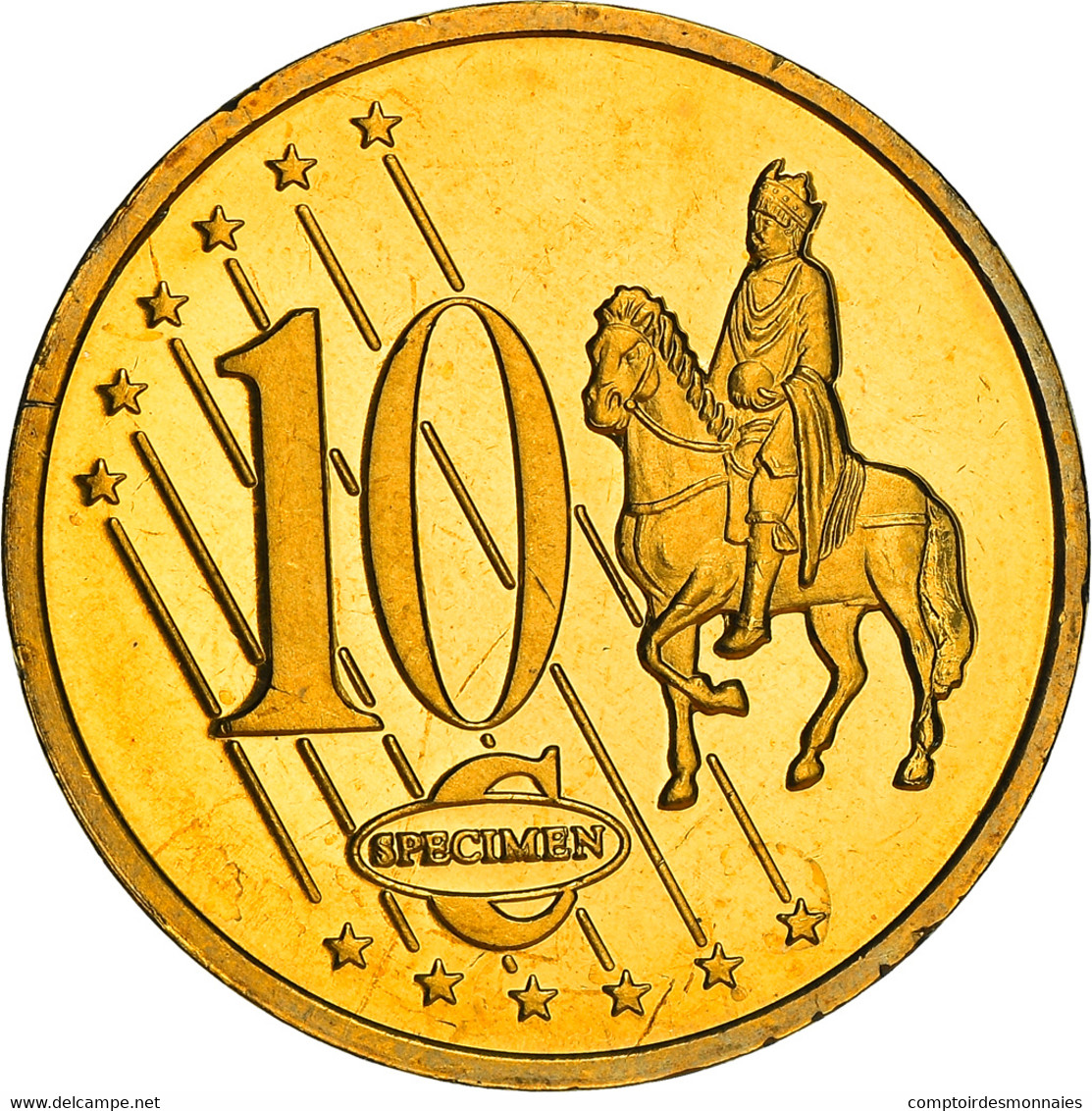 Danemark, 10 Euro Cent, 2003, Unofficial Private Coin, SPL+, Laiton - Pruebas Privadas