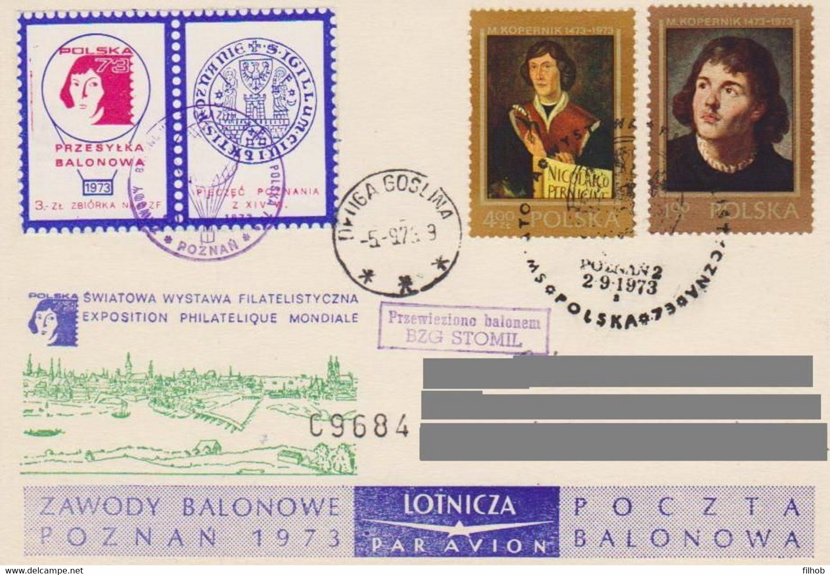 Poland Post - Balloon PBA.1973.poz.sto.B.07: Competitions Poznan 73 STOMIL - Balloons