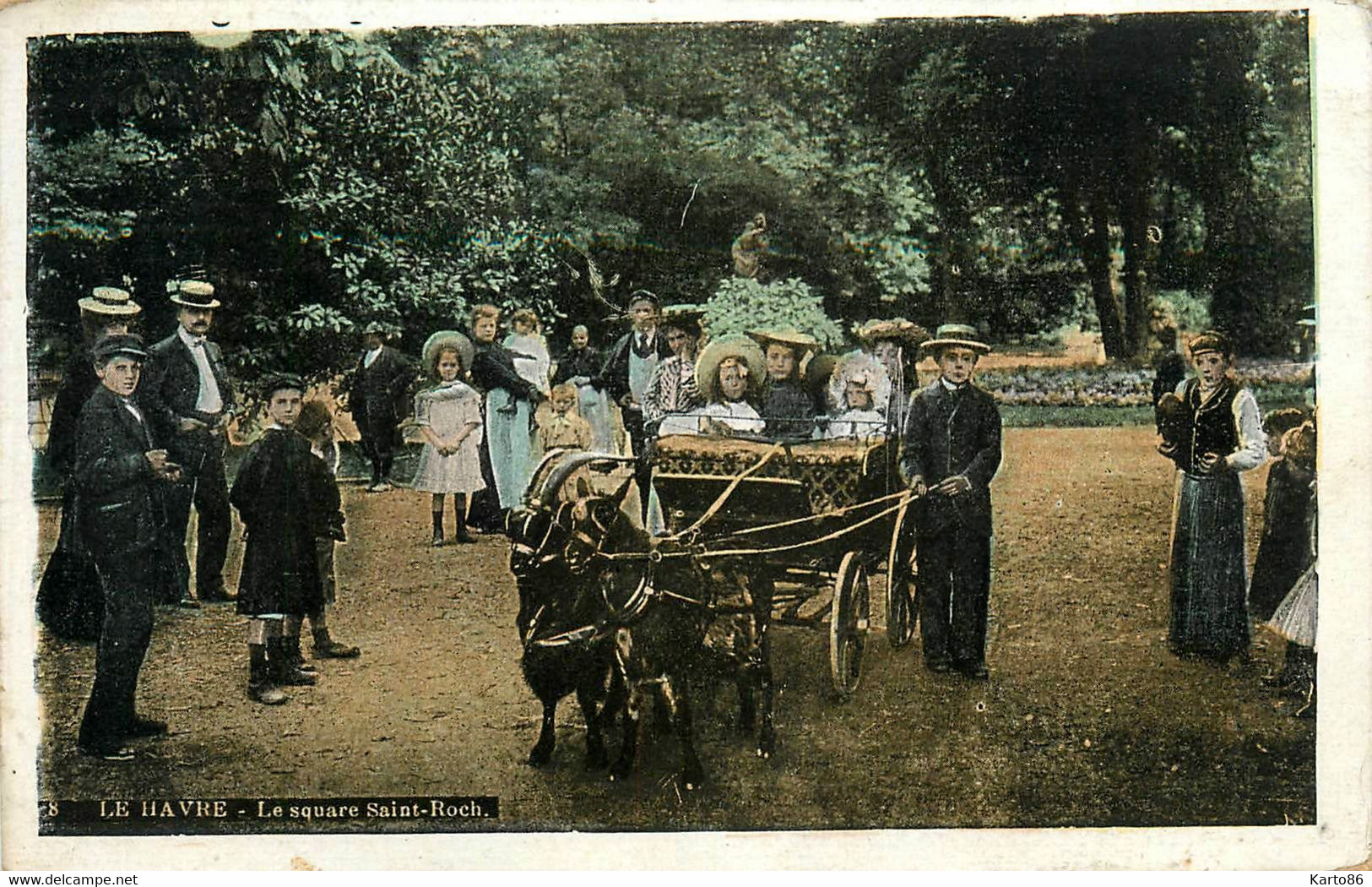 Le Havre * Le Square St Roch * Attelage Voiture à Chèvres * Promeneurs - Square Saint-Roch