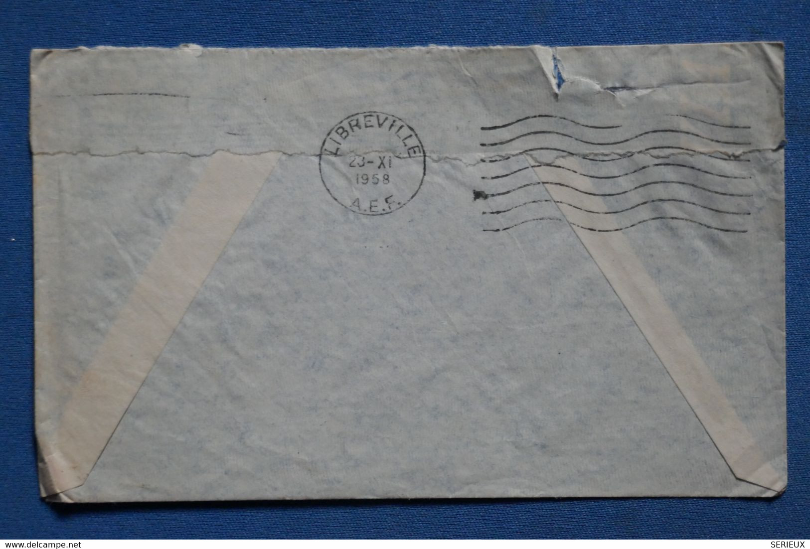 AD16  GABON AEF BELLE LETTRE 1958  +++++     POUR PERRIGUEUX + + AFFRANCH . PLAISANT - Briefe U. Dokumente