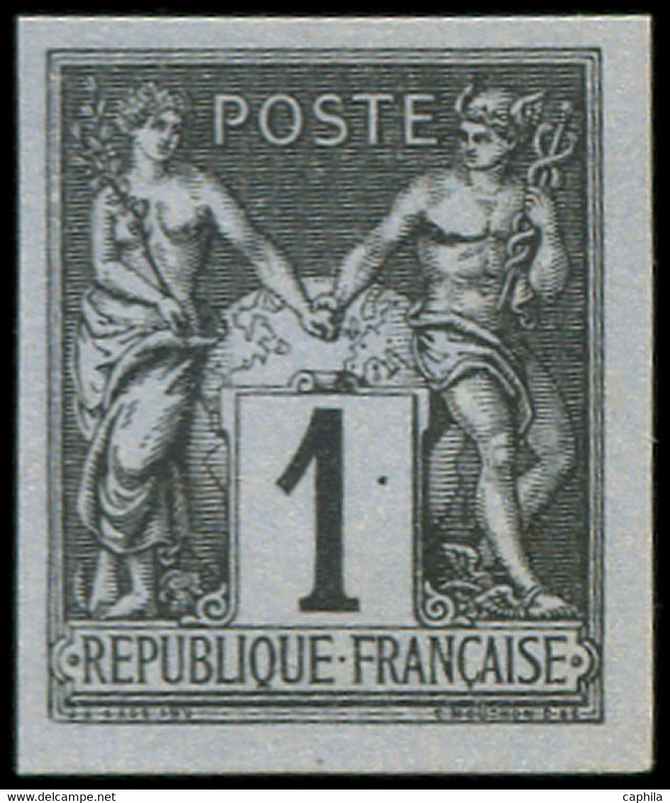 (*) FRANCE - Poste - 83e, Régents Non Dentelé: 1c. Noir S. Azuré - Sonstige & Ohne Zuordnung