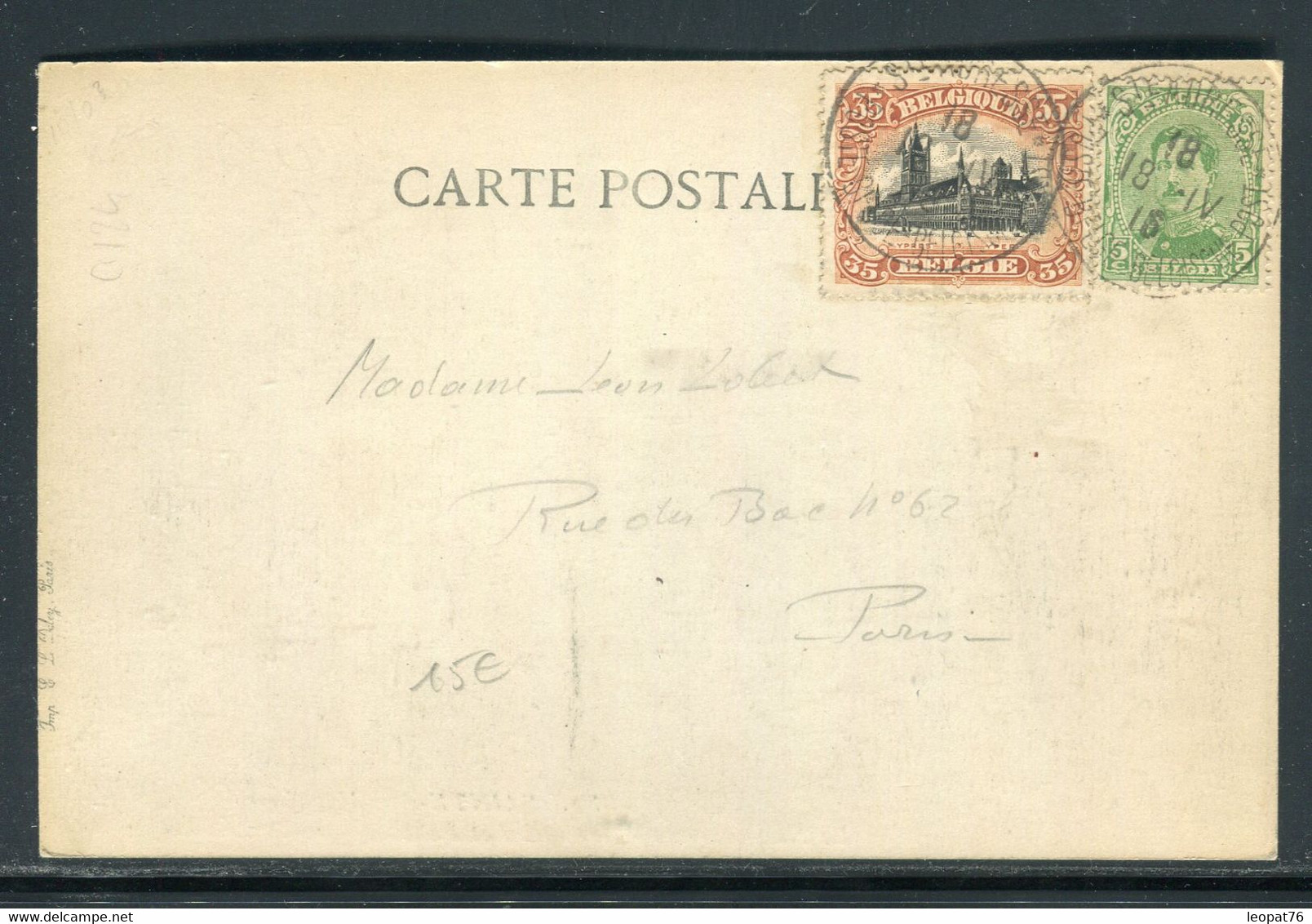 Belgique - Affranchissement De Ste Adresse Sur Carte Postale Pour Paris En 1916 - Ref O 73 - Sonstige & Ohne Zuordnung