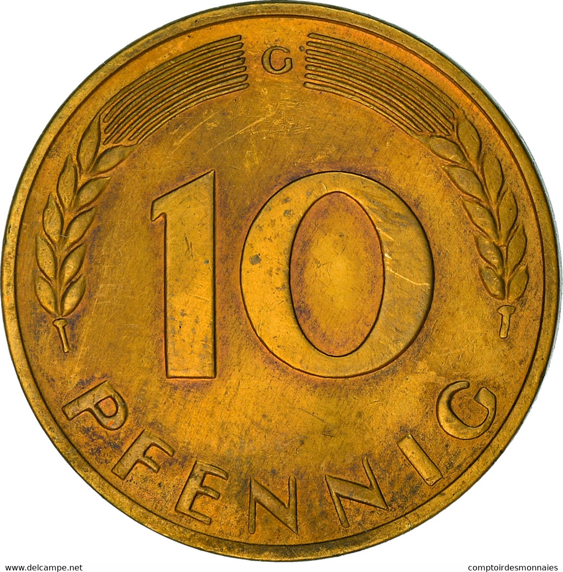 Monnaie, République Fédérale Allemande, 10 Pfennig, 1950, Karlsruhe, TTB+ - 10 Pfennig