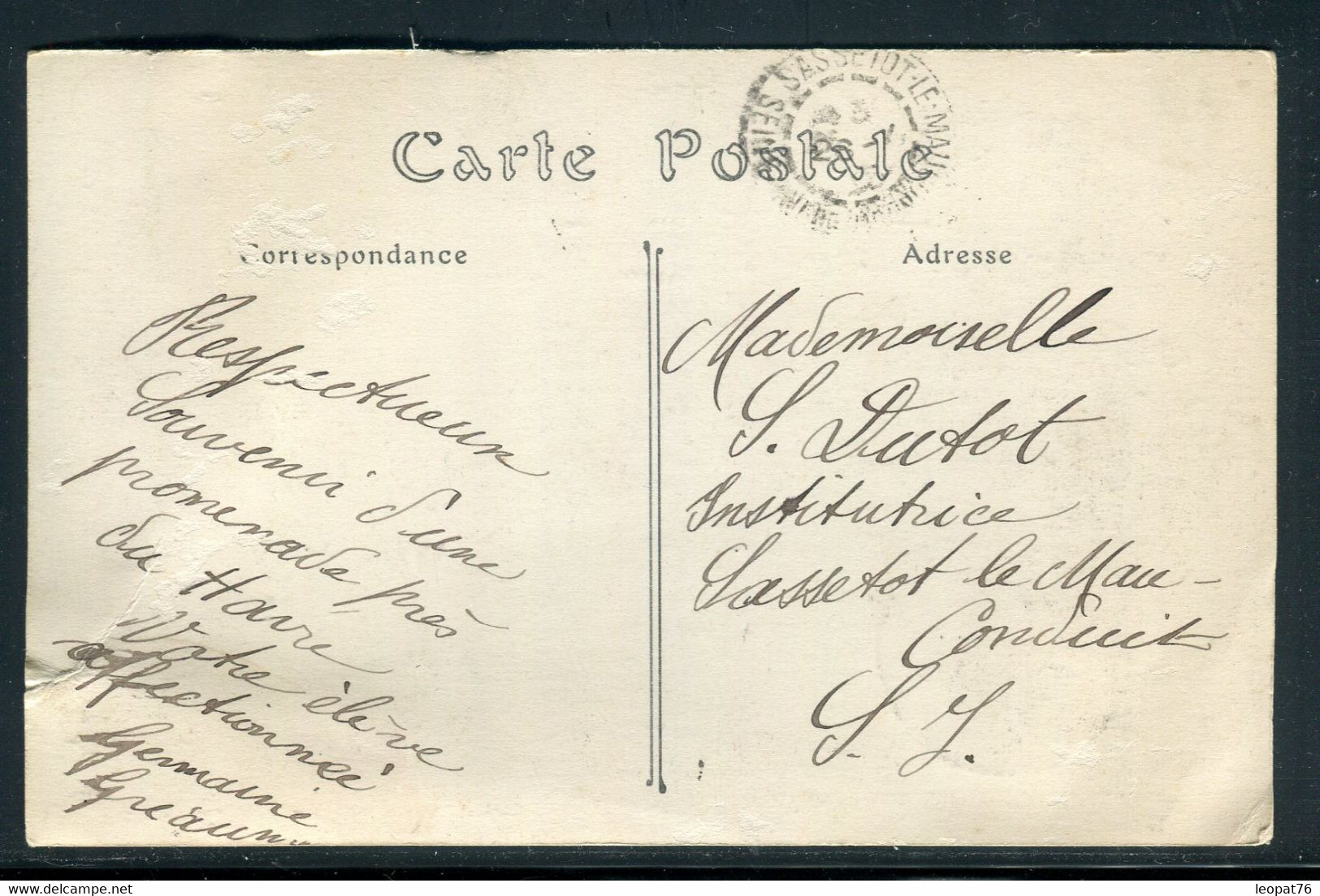 Belgique - Affranchissement Du Havre Sur Carte Postale (état Moyen ) Pour Sassetot Le Mauconduit - Prix Fixe - Ref O 82 - Sonstige & Ohne Zuordnung