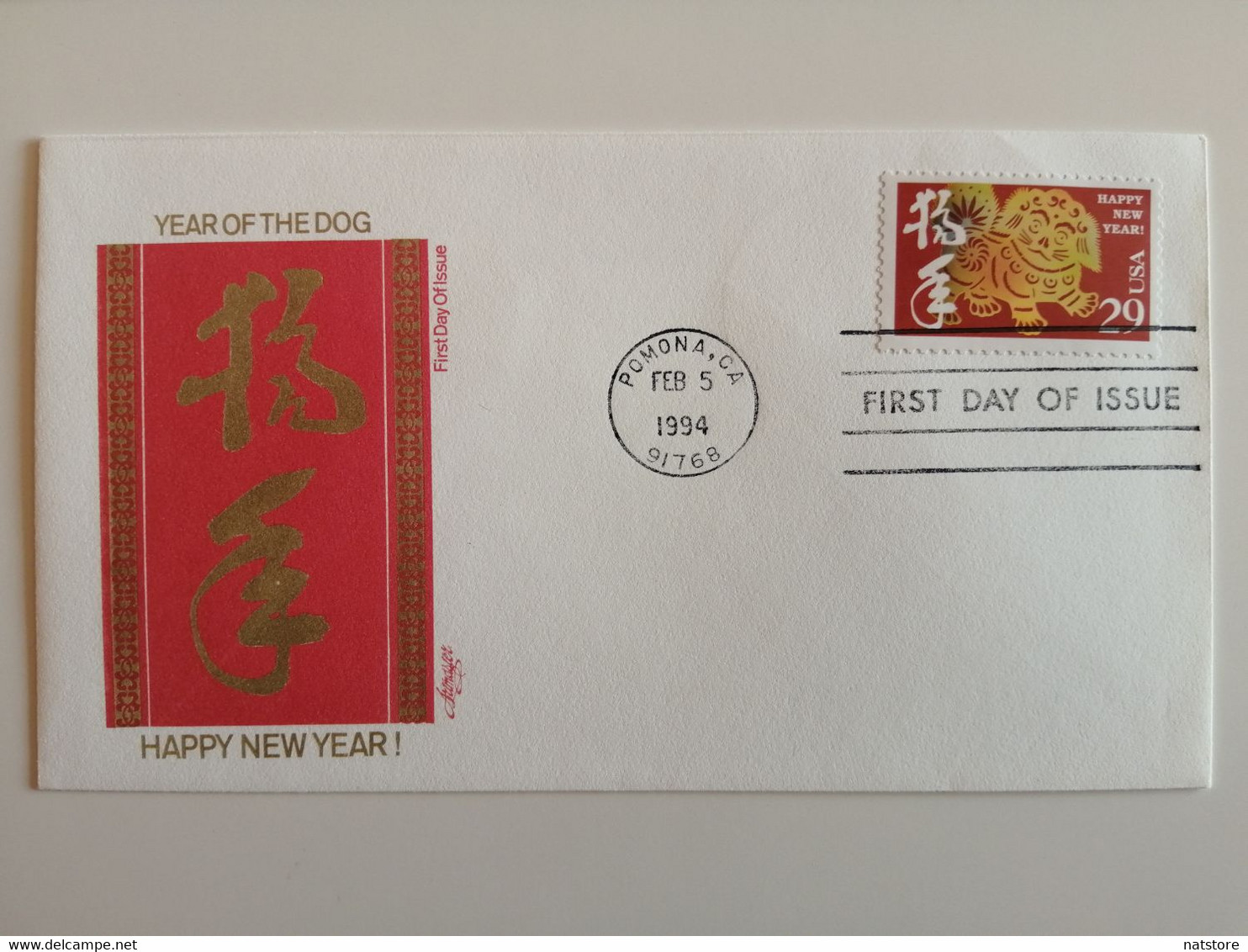 1994..USA.. FDC WITH STAMP AND POSTMARKS.  Chinese New Year - Year Of The Dog - 1991-2000