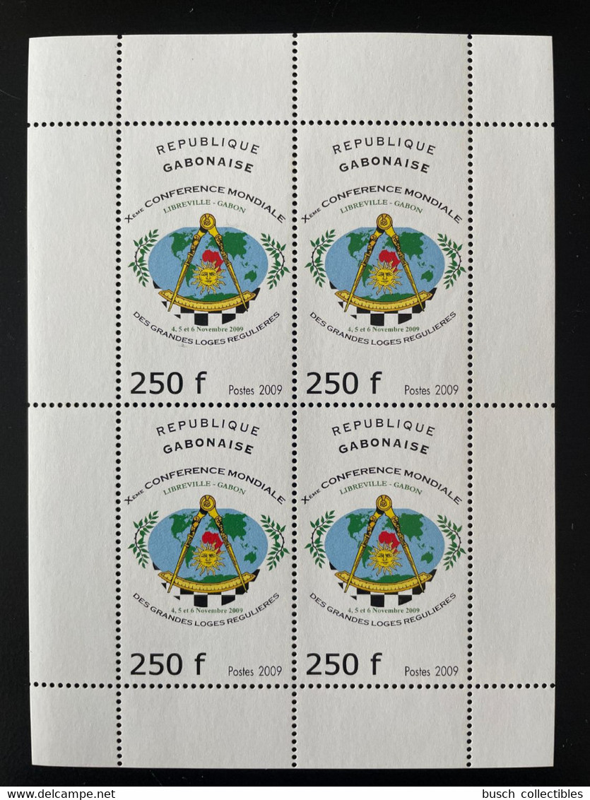 Gabon Gabun 2009 Sheet Mi. 1695 Xème Conférence Mondiale Grandes Loges Régulières Franc-maçons Freimaurer Freemasonry - Franc-Maçonnerie