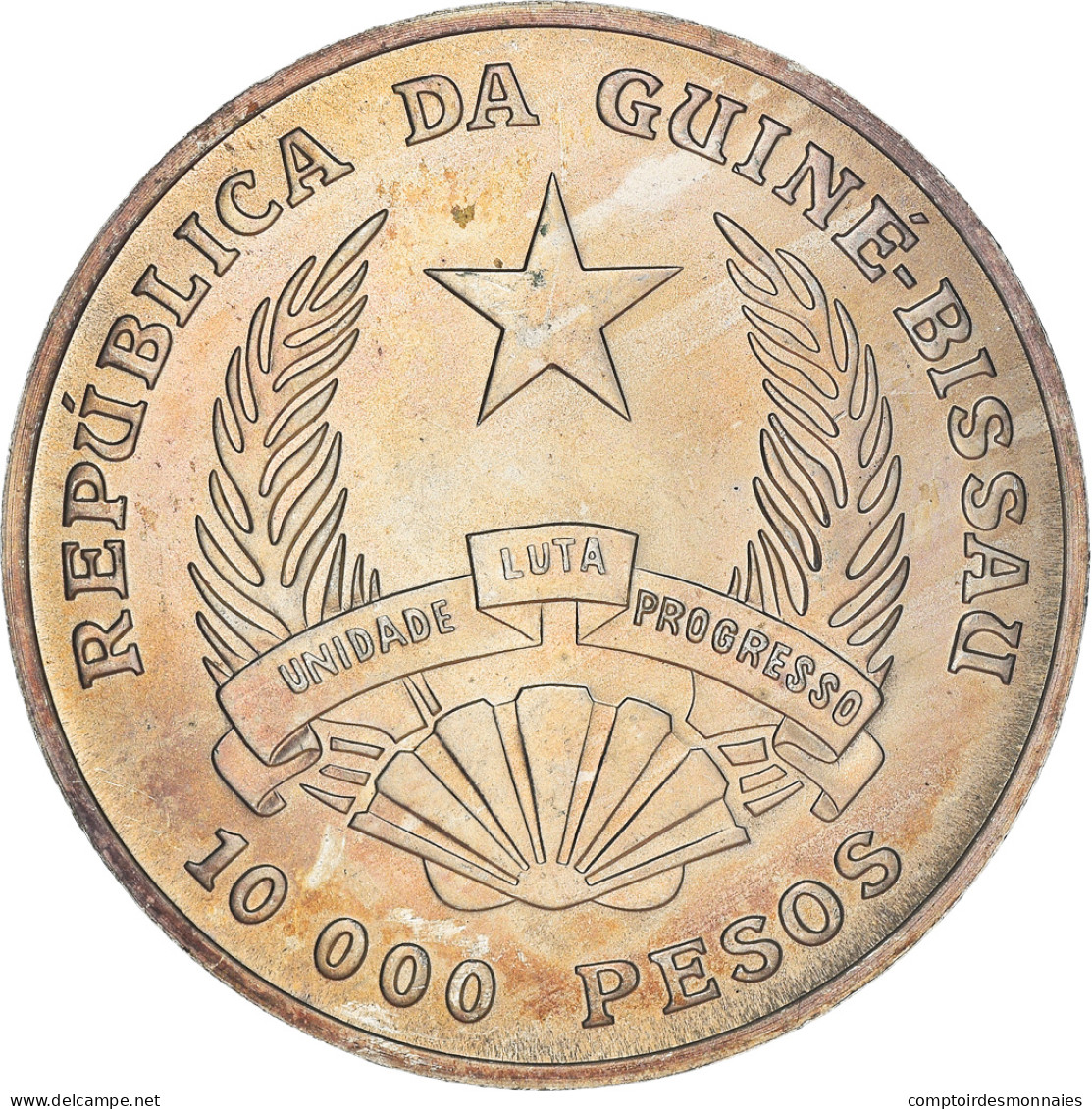 Monnaie, Guinea-Bissau, 10000 Pesos, 1991, SPL, Argent, KM:29 - Guinea-Bissau