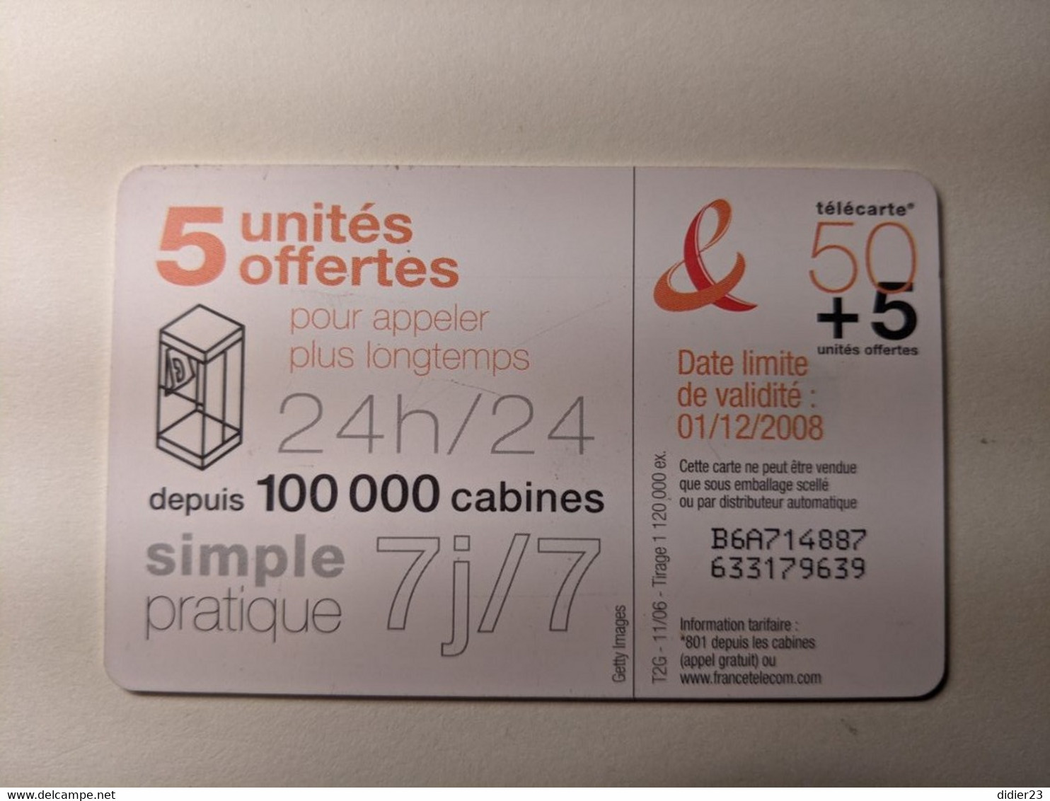 TELECARTE FRANCE TELECOM  50 +5 - Opérateurs Télécom