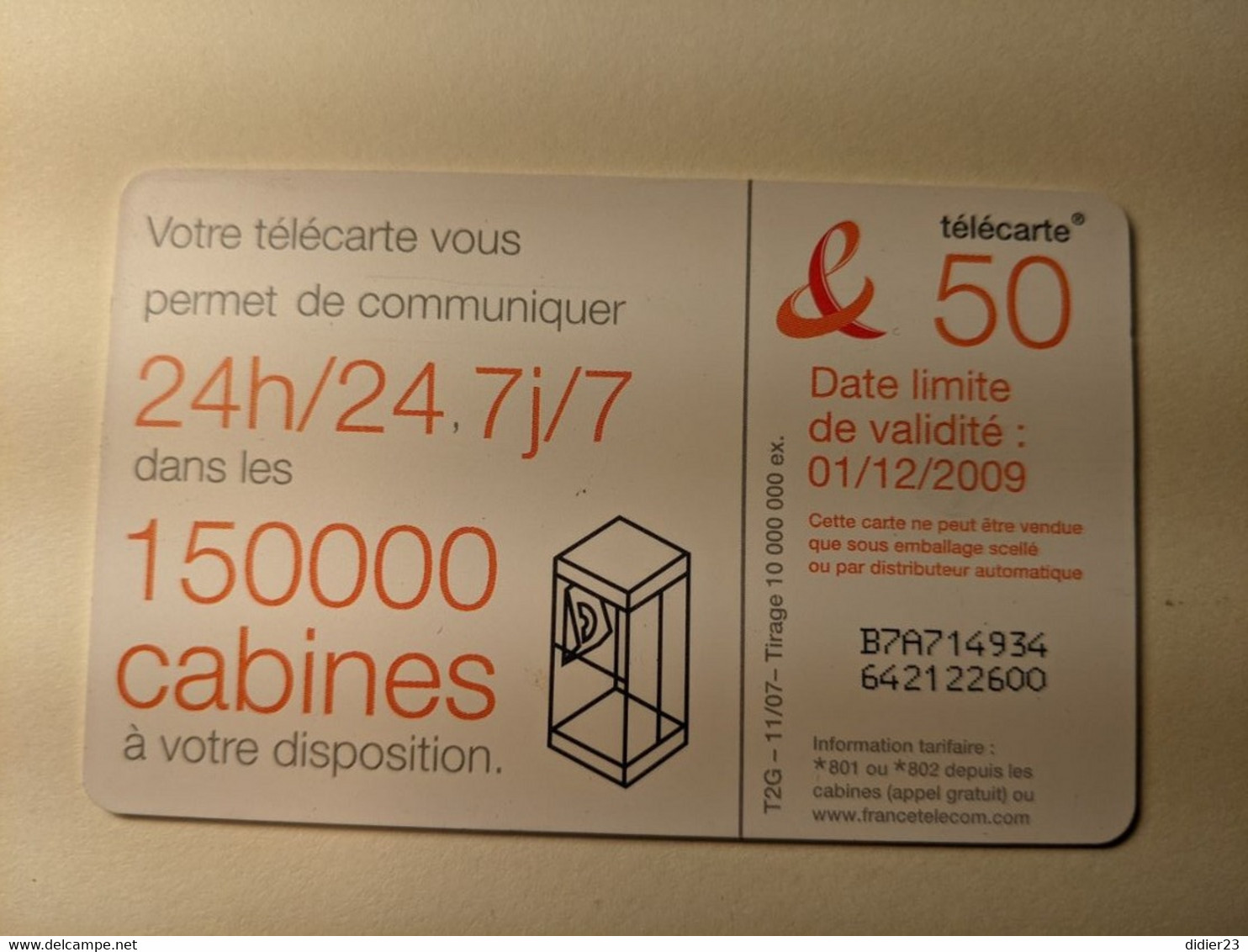 TELECARTE FRANCE TELECOM  50 - Opérateurs Télécom