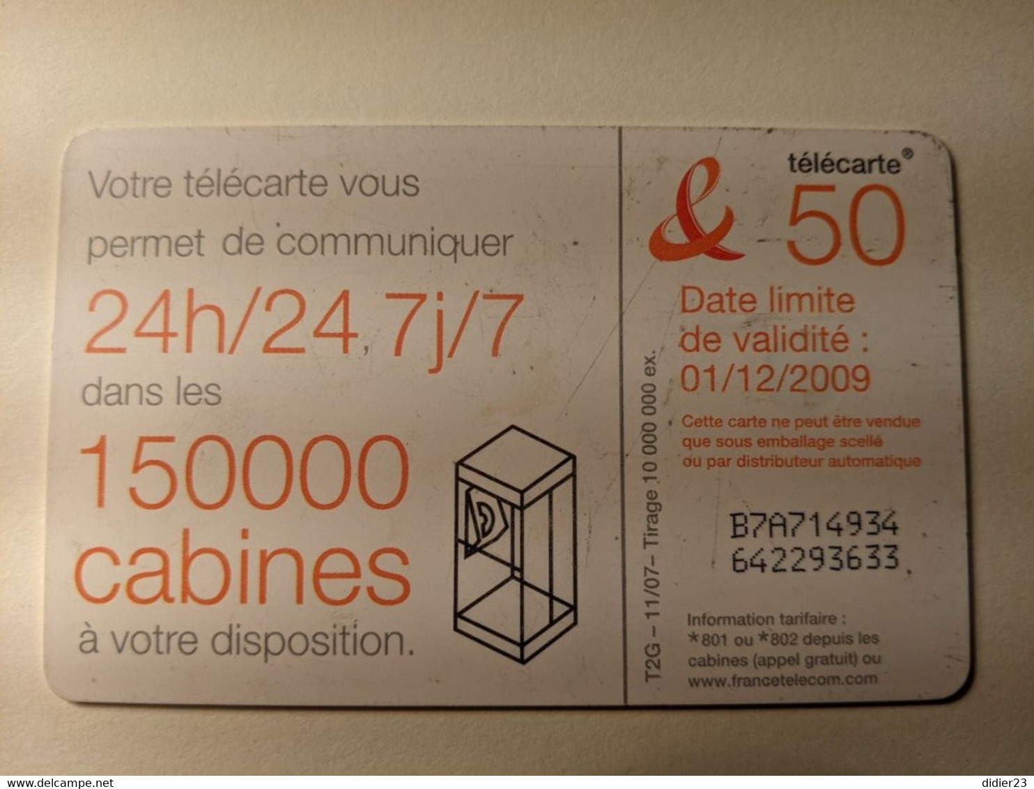 TELECARTE FRANCE TELECOM  50 - Opérateurs Télécom