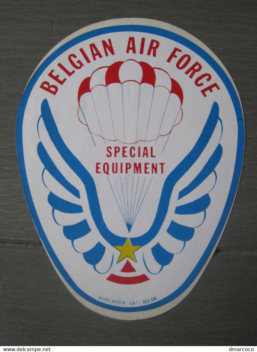 Begian Air Force Service Equipement Parachutisme Aviation Force Aérienne Belge Belgische Luchtmacht Autocollant - Aufkleber