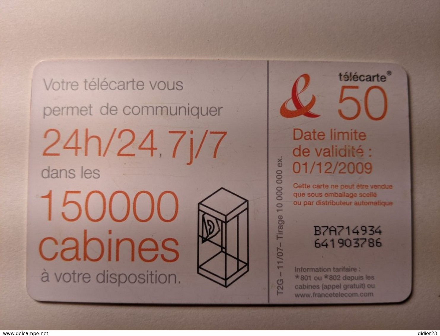 TELECARTE FRANCE TELECOM  50 - Opérateurs Télécom