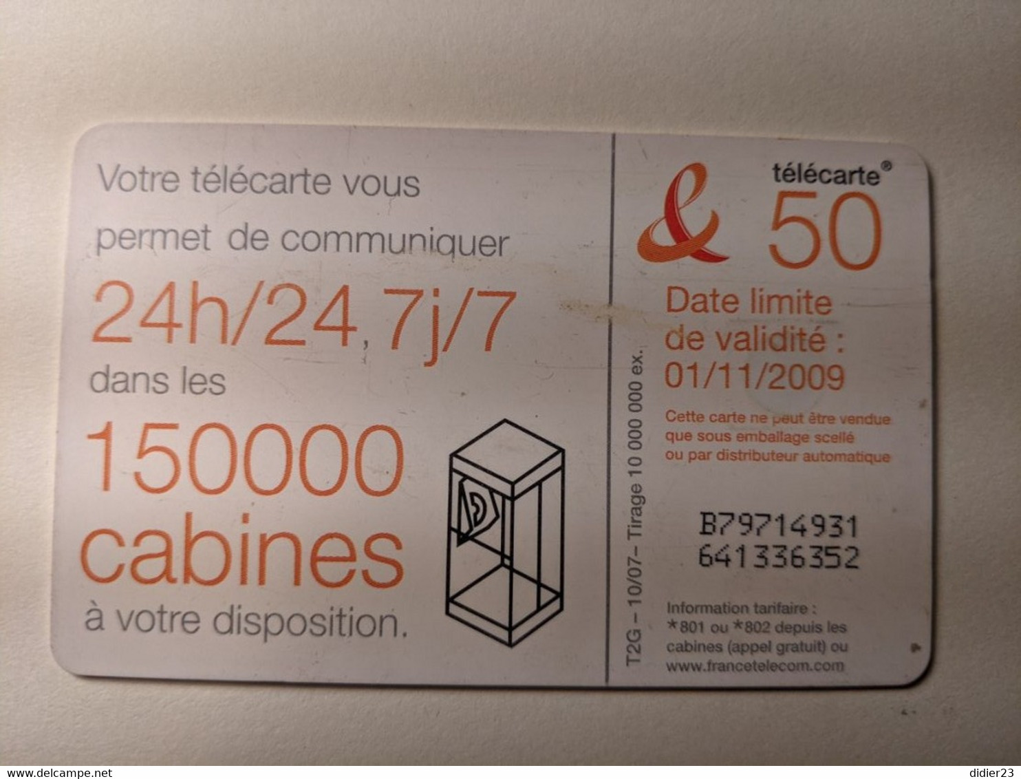 TELECARTE FRANCE TELECOM  50 - Opérateurs Télécom