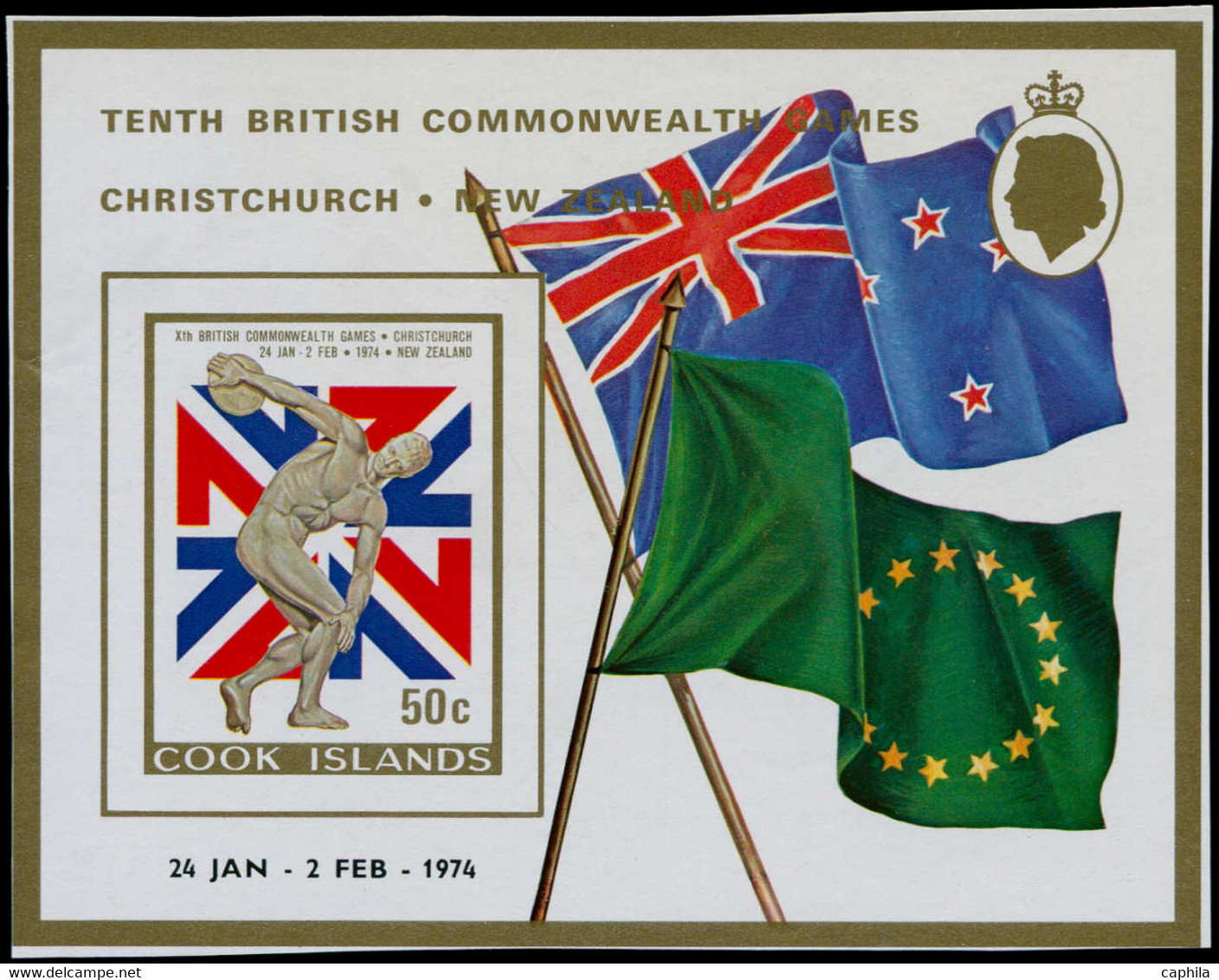 ** COOK - Blocs Feuillets - 31, Non Dentelé: Jeux Commonwealth, Discobole - Cook Islands