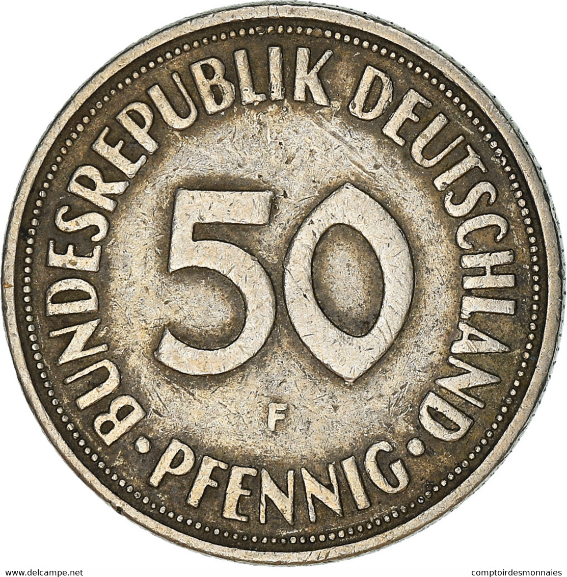 Monnaie, République Fédérale Allemande, 50 Pfennig, 1970, Stuttgart, TB+ - 50 Pfennig