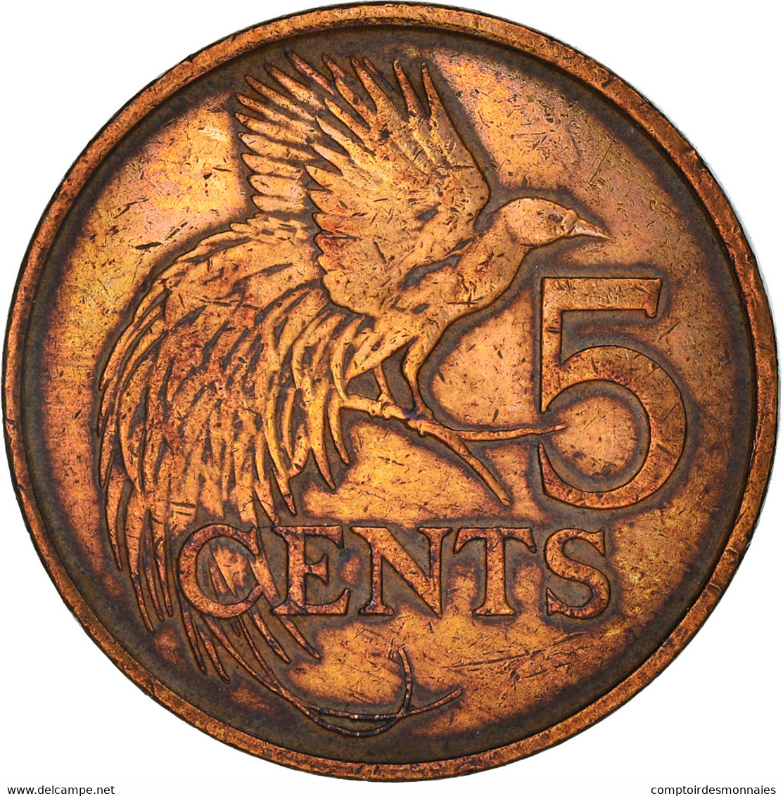 Monnaie, TRINIDAD & TOBAGO, 5 Cents, 1977, TTB, Bronze, KM:30 - Trinité & Tobago