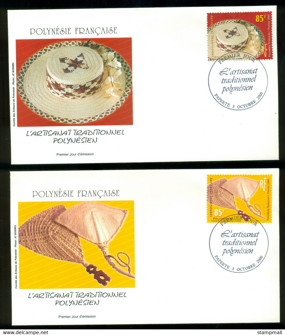 French Polynesia 2000 Traditional Woven Crafts 2xFDC - Storia Postale