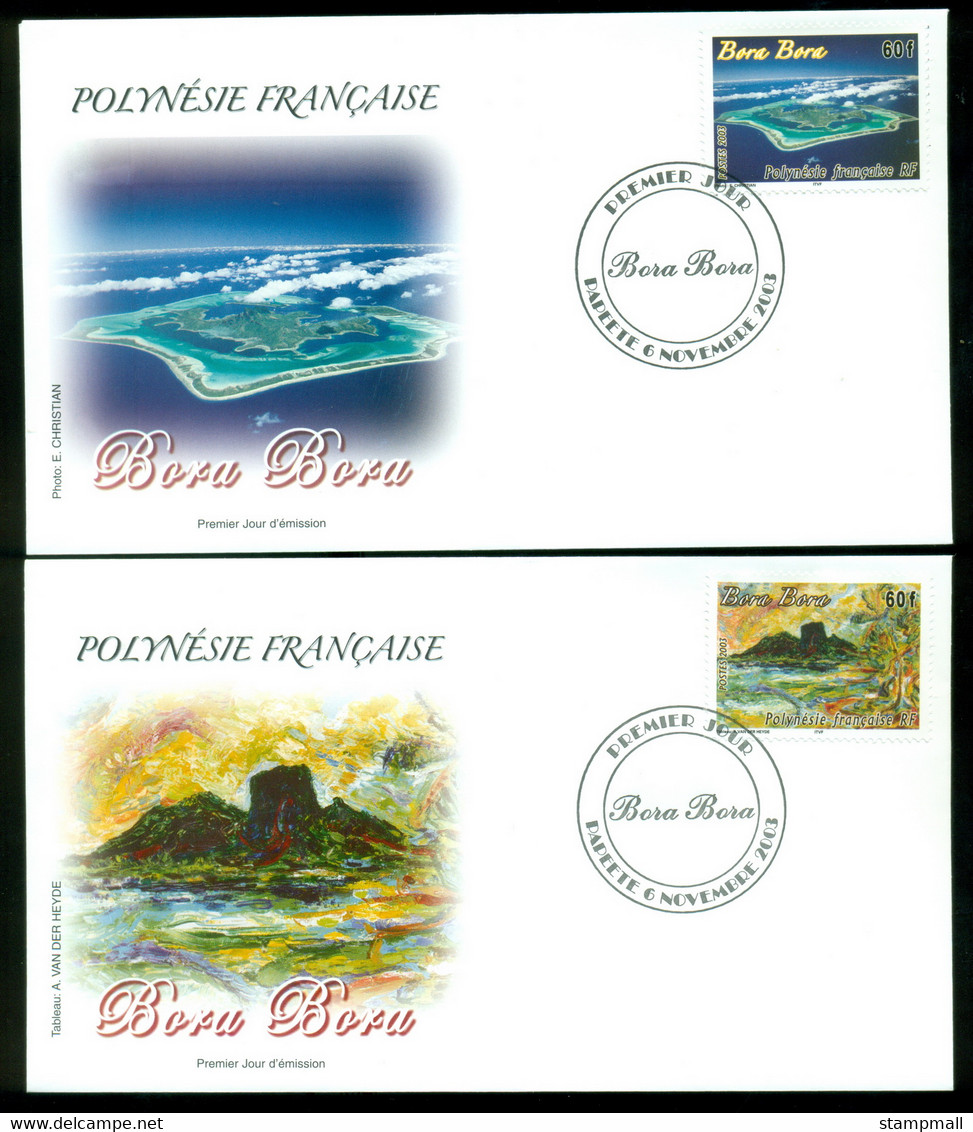French Polynesia 2003 Bora Bora 2xFDC - Brieven En Documenten