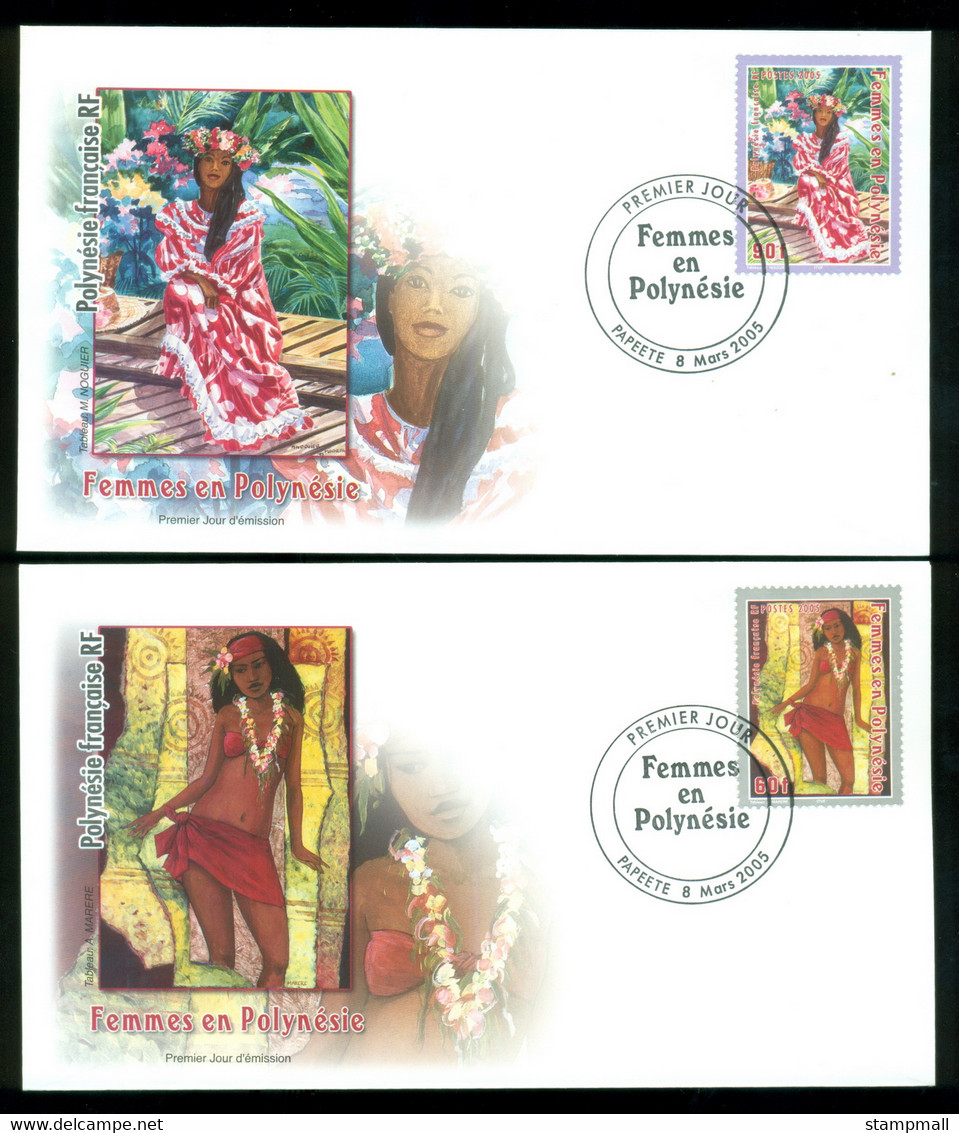 French Polynesia 2005 Polynesian Women 2xFDC - Lettres & Documents