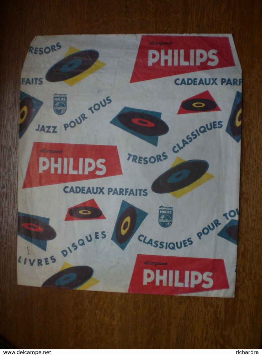 Sachet Papier Pour Vinyles Philips Gremillet - Musique Nancy - Zubehör & Versandtaschen