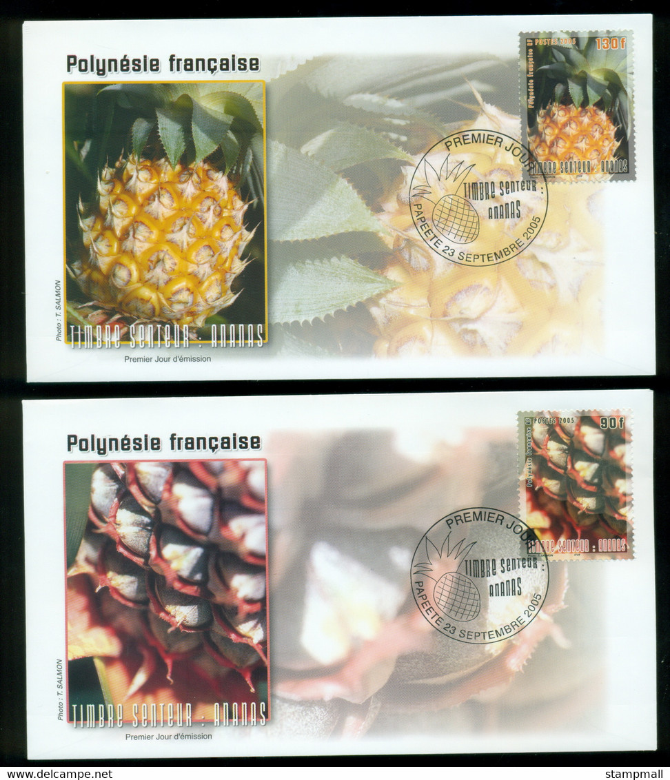French Polynesia 2005 Pineapples 2xFDC - Cartas & Documentos