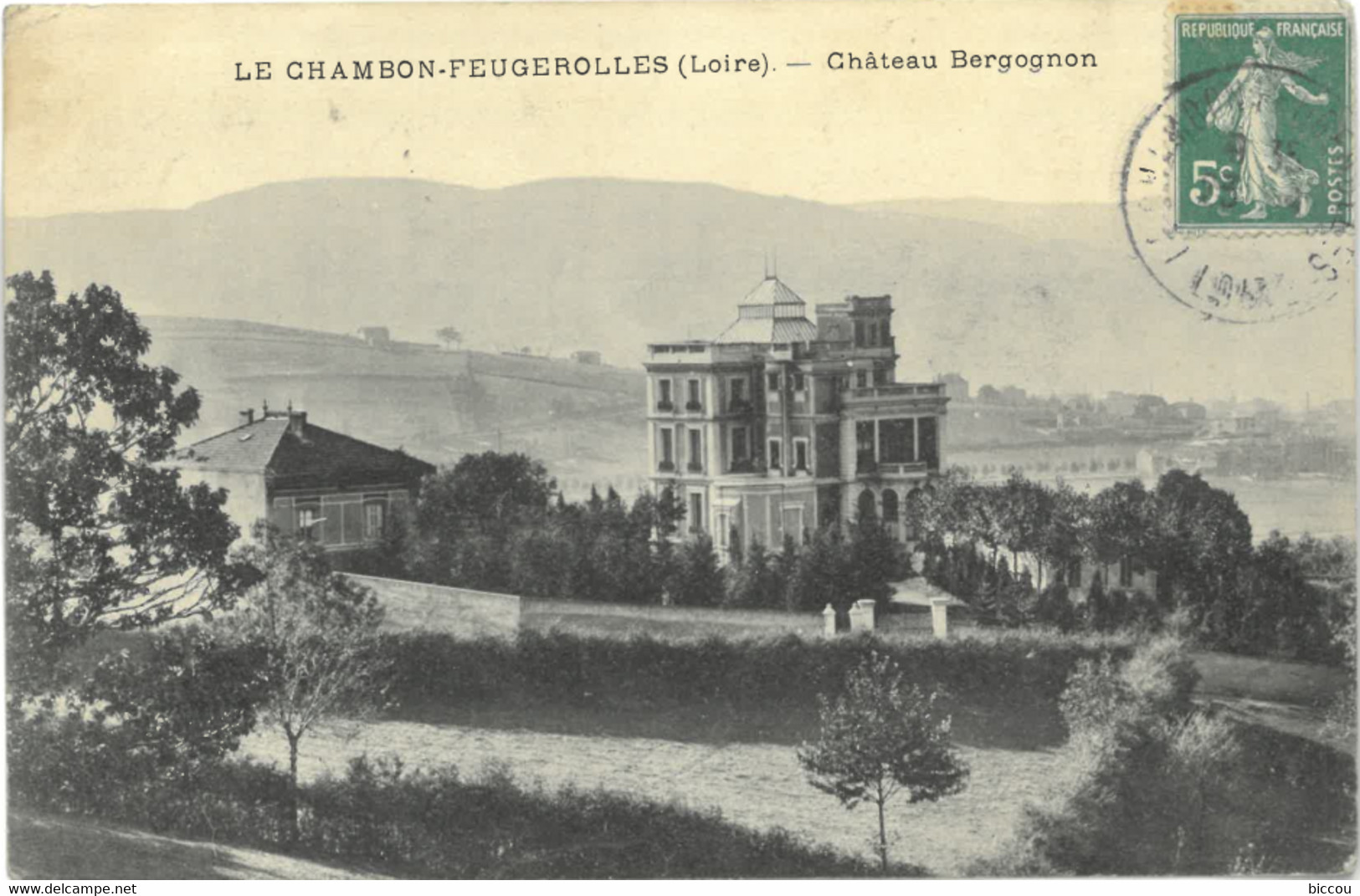 Cpa LE CHAMBON FEUGEROLLES (Loire) 42 - 1911 - Château Bergognon - Le Chambon Feugerolles