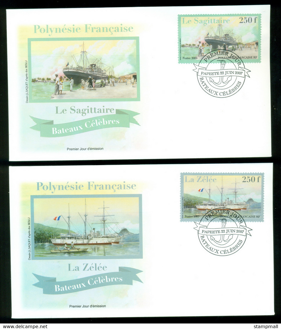 French Polynesia 2007 Famous Ships 2xFDC - Covers & Documents