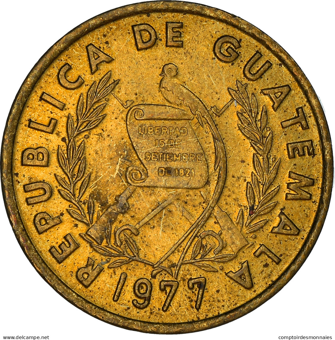 Monnaie, Guatemala, Centavo, Un, 1977, SUP+, Laiton, KM:275.1 - Guatemala