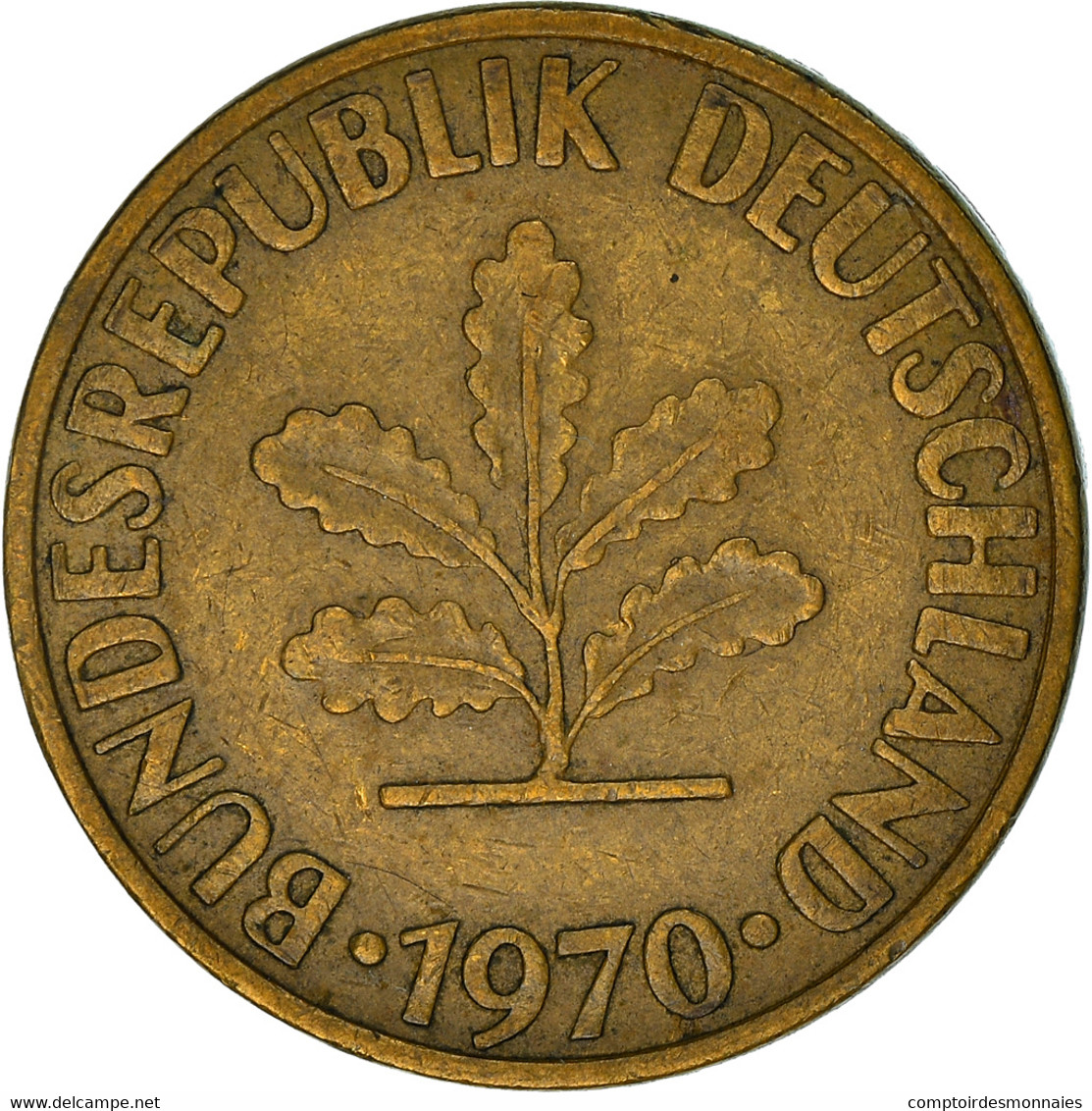 Monnaie, République Fédérale Allemande, 10 Pfennig, 1970, Munich, TB+, Brass - 10 Pfennig