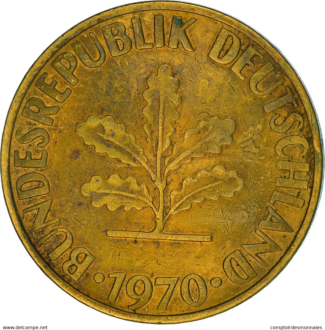 Monnaie, République Fédérale Allemande, 10 Pfennig, 1970, Hamburg, TTB, Brass - 10 Pfennig