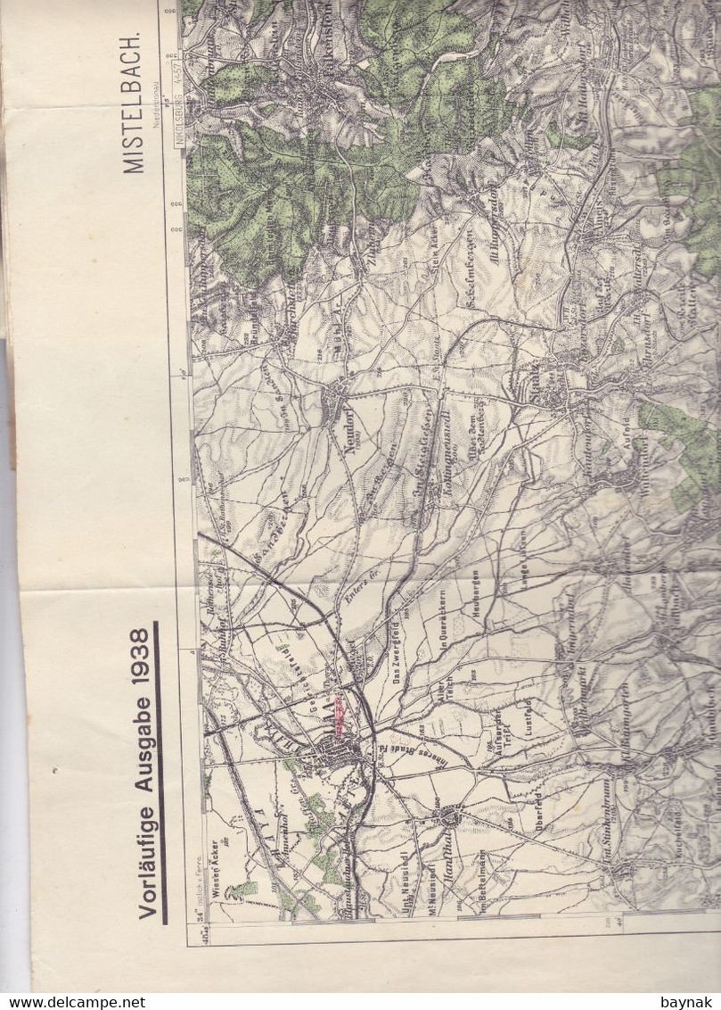 AUSTRIA, N. O.  --  MISTELBACH --  TOPOGRAF. KARTE  --  69 Cm X 49 Cm - Mistelbach