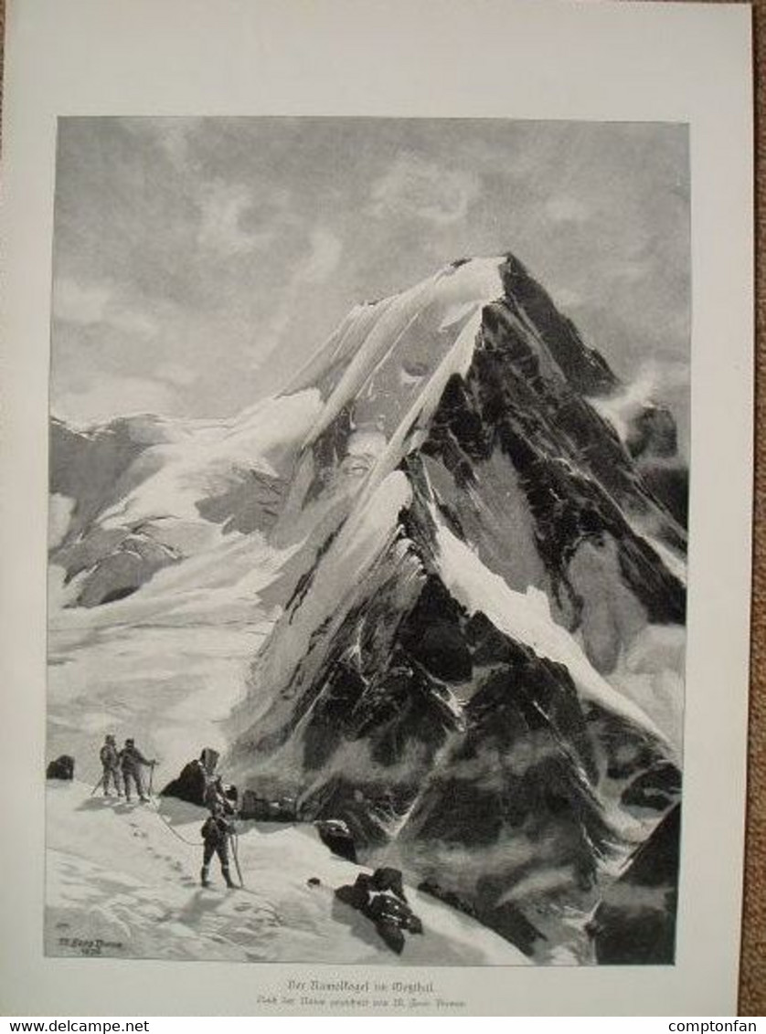 D101 122 Zeno Diemer: Ramolkogel Ötztaler Riesenbild 28 X 40 Cm Druck 1899!! - Autres & Non Classés