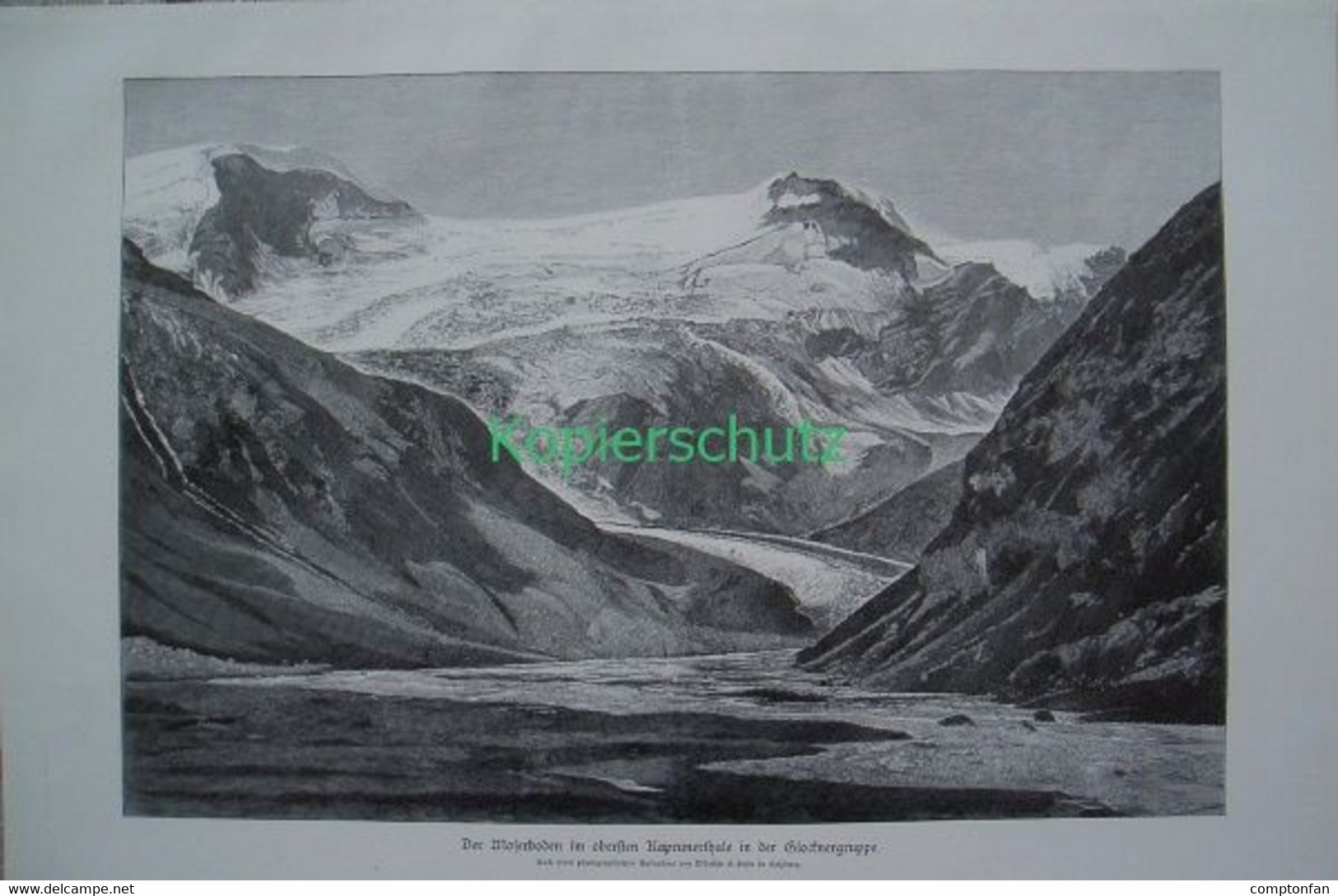 D101 154 Moserboden Gletscher Großglockner Riesenbild 40x27 Cm Druck 1899!! - Altri & Non Classificati