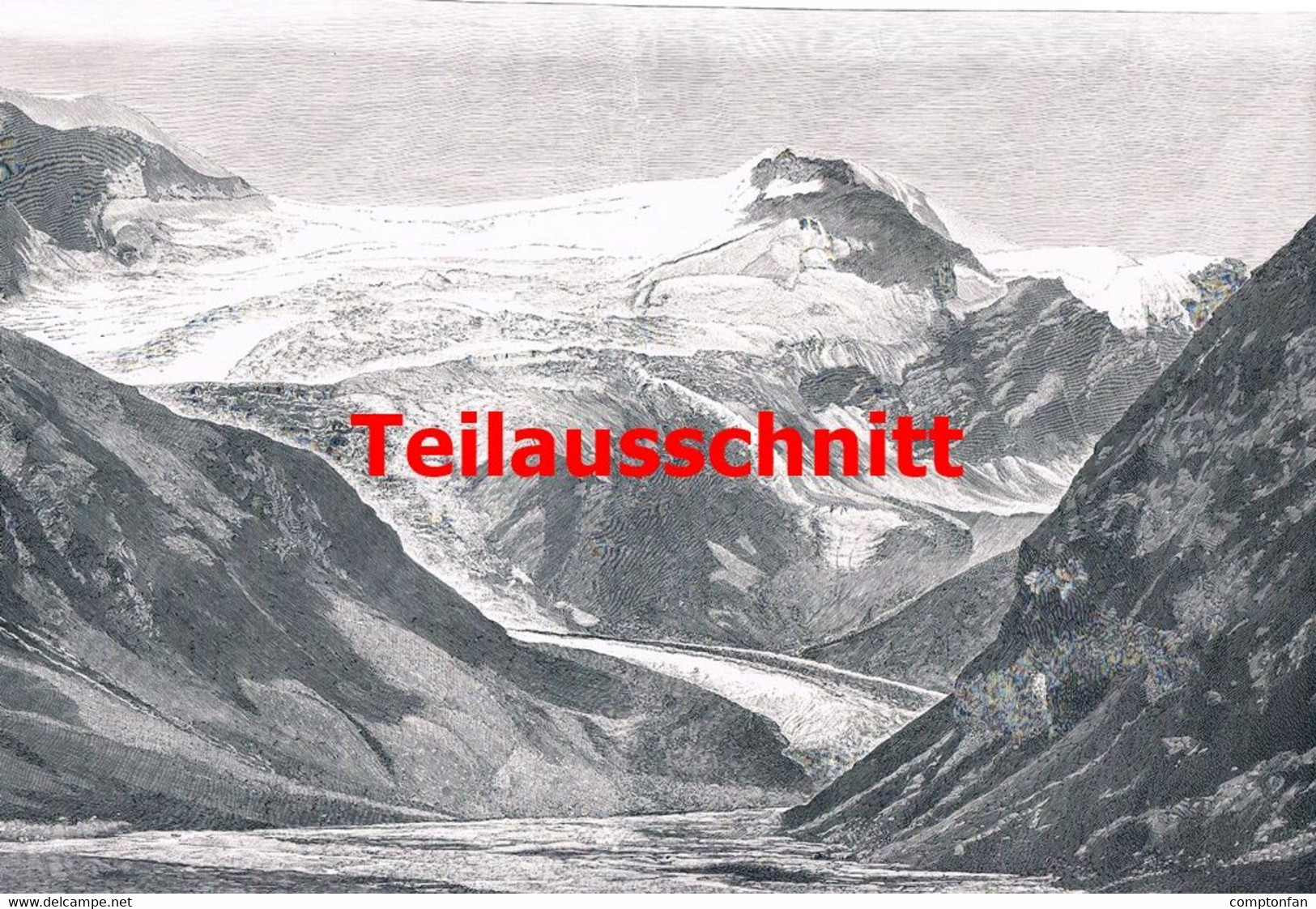 D101 154 Moserboden Gletscher Großglockner Riesenbild 40x27 Cm Druck 1899!! - Altri & Non Classificati