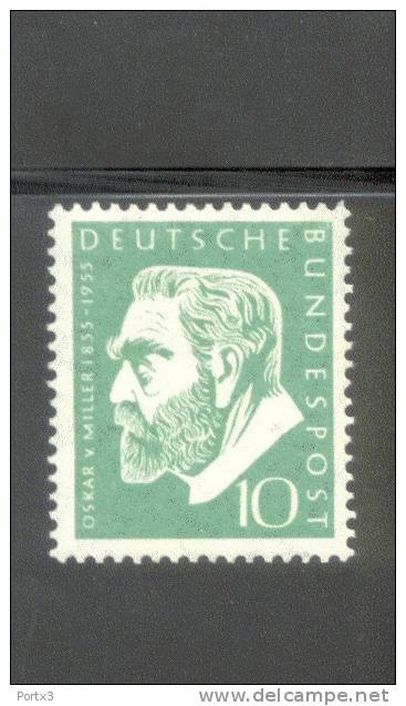 Bund 209  ** Oskar Von Miller  Postfrisch - Unused Stamps