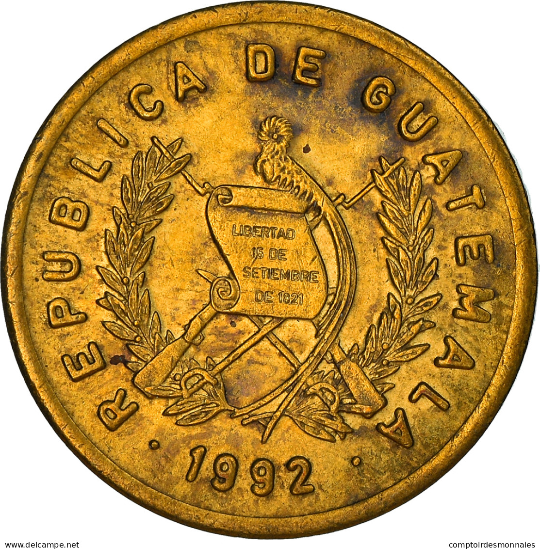 Monnaie, Guatemala, Centavo, Un, 1992, TTB, Laiton, KM:275.3 - Guatemala