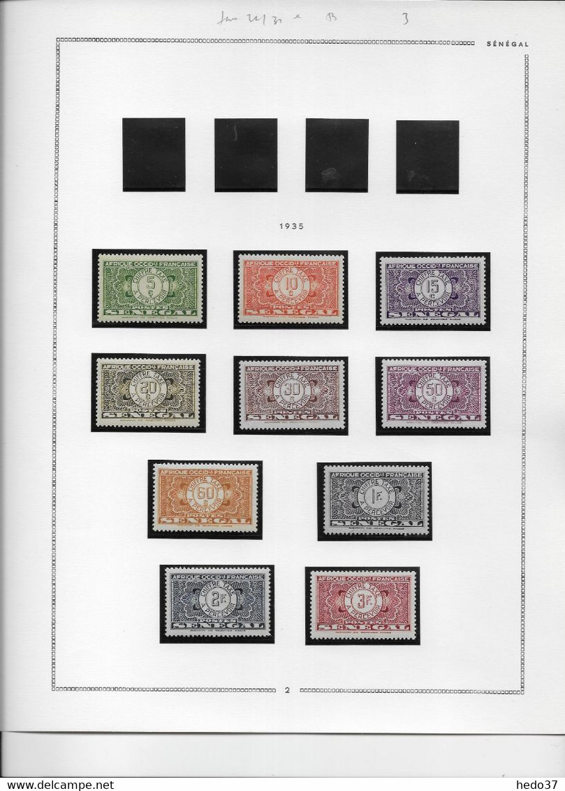 Sénégal Taxe N°22/31 - Collection Vendue Page Par Page - Neuf * Avec Charnière - TB - Impuestos