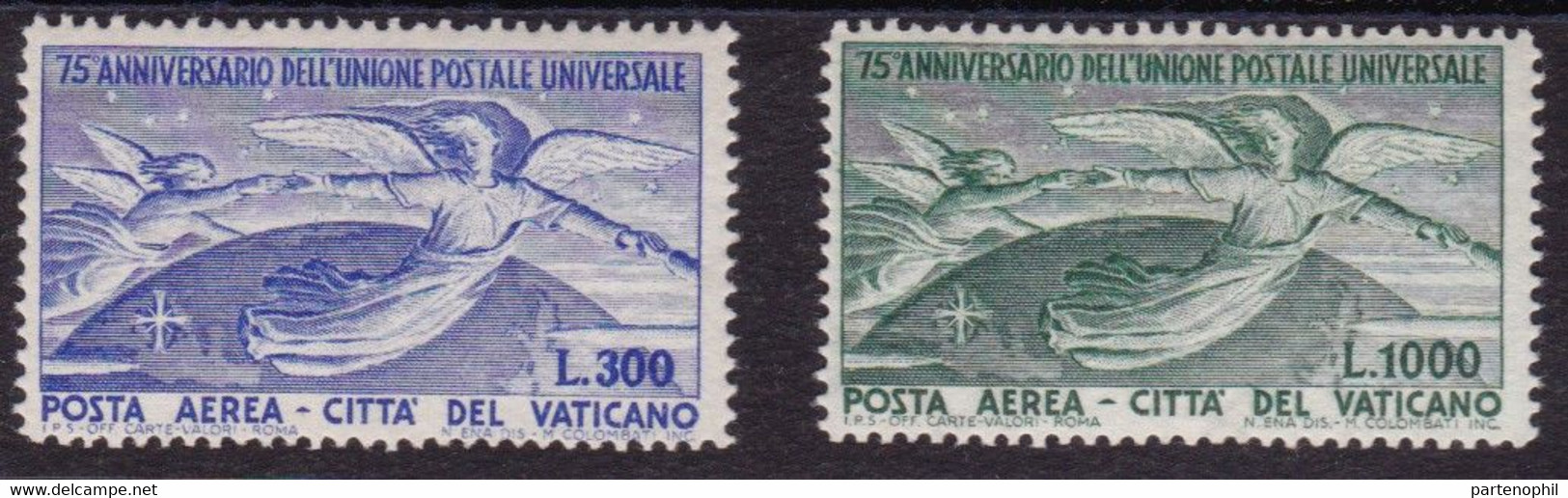 Vaticano 404 ** 1949 - 75° Anniversario U.P.U. N. 18/19. Cat. € 220,00 - Varietà & Curiosità