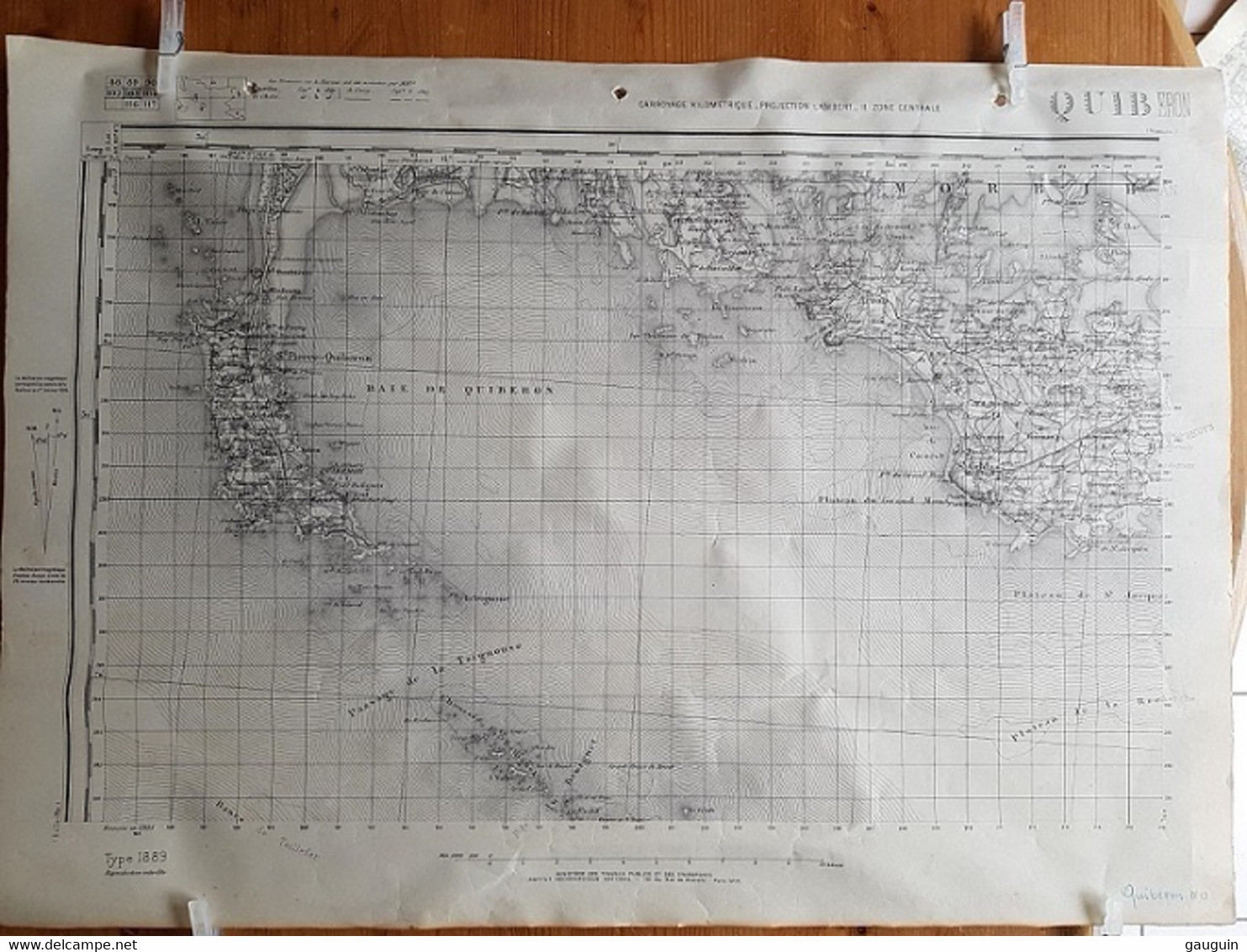 BAIE De QUIBERON - Carte IGN - Type 1889 Révisée En 1933 - Format 52 X 75 - Cartes Topographiques