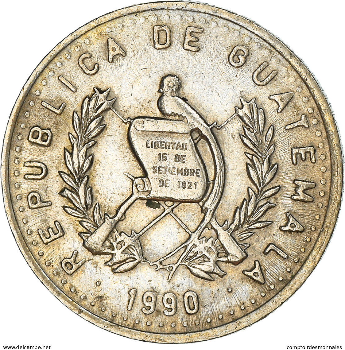 Monnaie, Guatemala, 5 Centavos, 1990, TTB, Copper-nickel, KM:276.4 - Guatemala