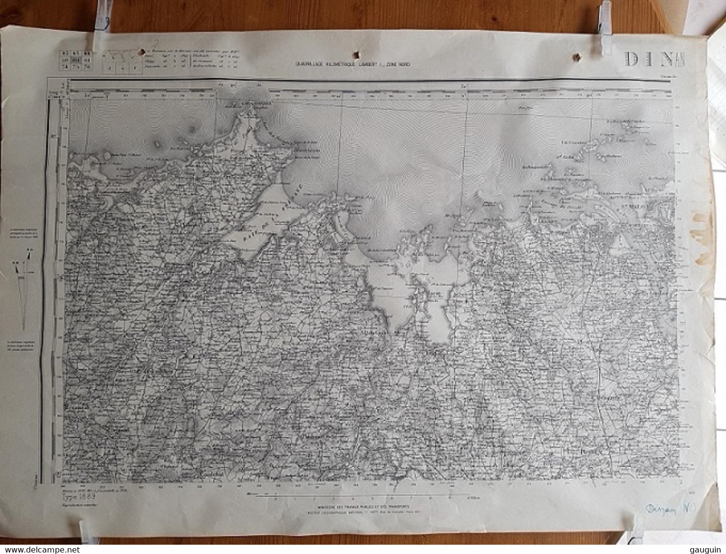 CÔTE D'ÉMERAUDE - Carte IGN - Type 1889 Révisée En 1928/1954 - Format 52 X 75 - Cartes Topographiques