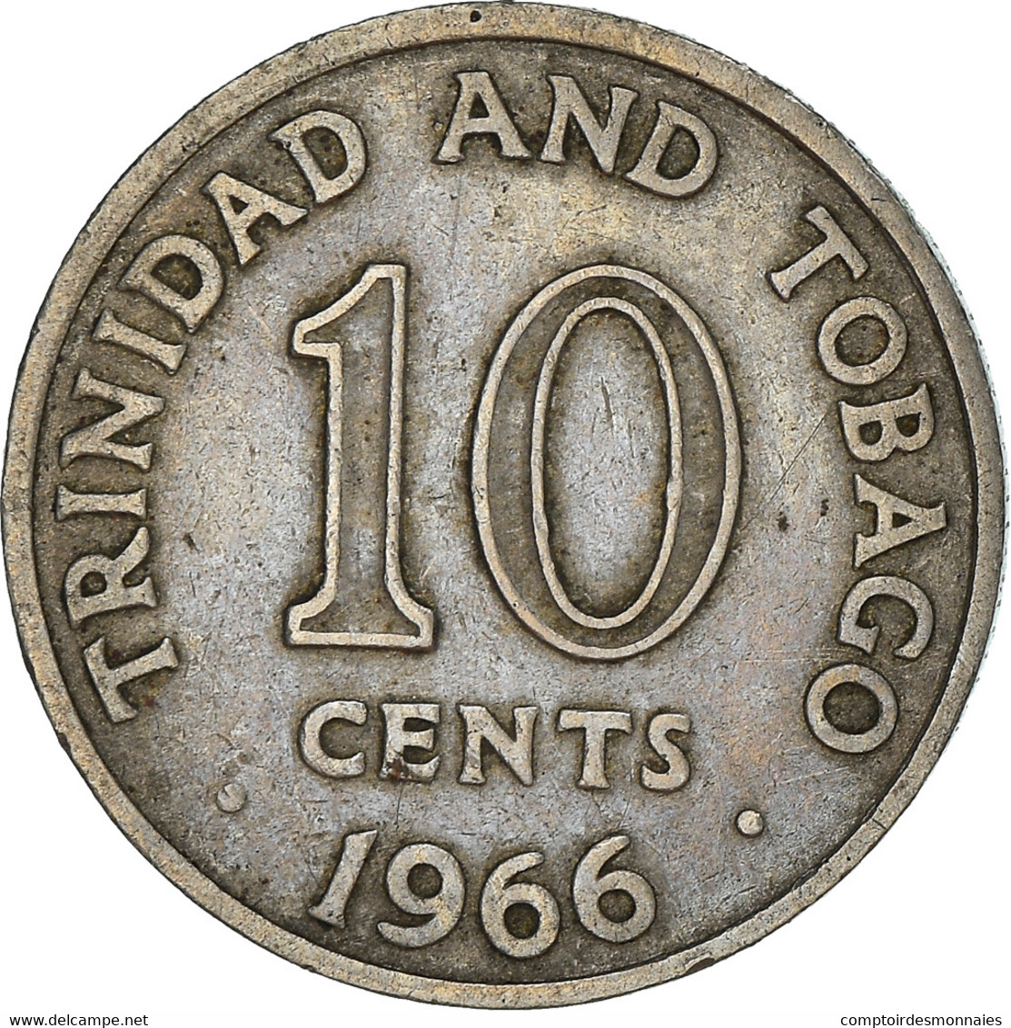 Monnaie, TRINIDAD & TOBAGO, 10 Cents, 1966, Franklin Mint, TB+, Copper-nickel - Trinidad & Tobago