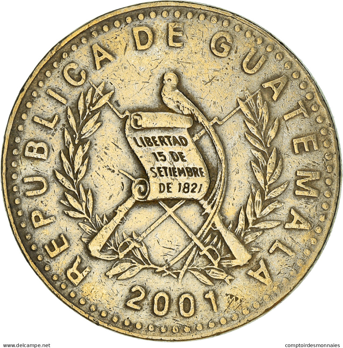 Monnaie, Guatemala, Quetzal, 2001, TTB, Nickel-brass, KM:284 - Guatemala