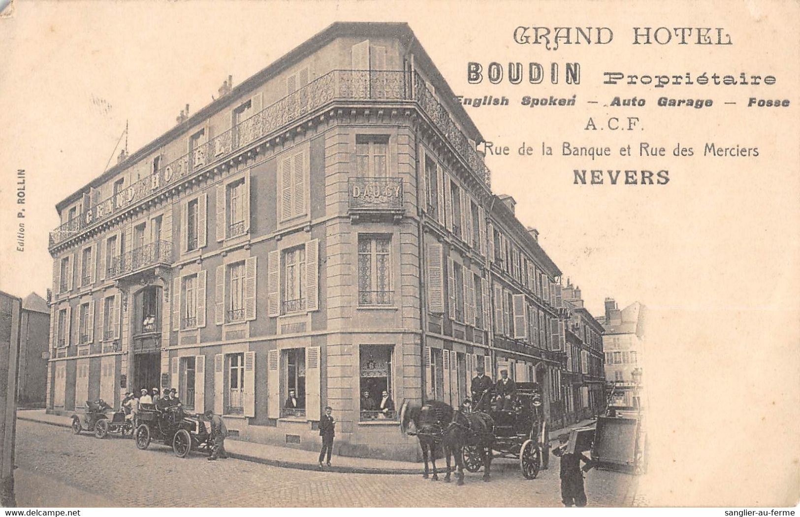 CPA 58 NEVERS GRAND HOTEL BOUDIN RUE DE LA BANQUE ET RUE DES MERCIERS - Nevers