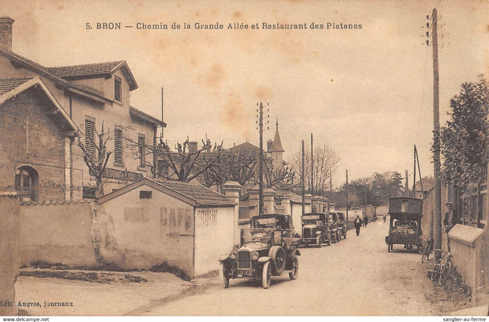 CPA 69 BRON CHEMIN DE LA GRANDE ALLEE ET RESTAURANT DES PLATANES - Bron