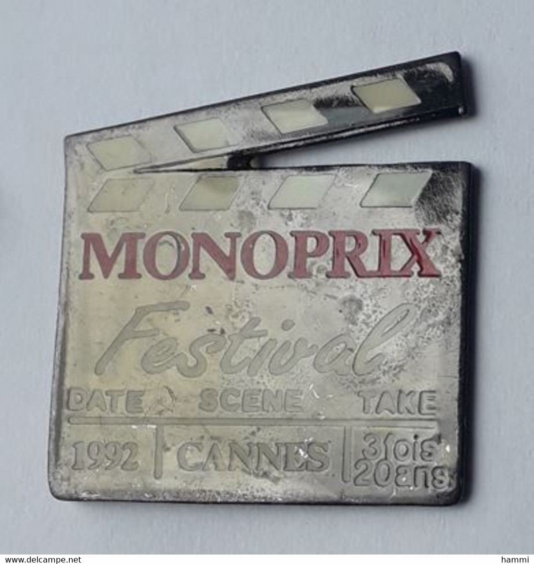 AA310 Pin's Clap Cinéma MONOPRIX Festival De CANNES 1992 Achat Immédiat - Cinéma