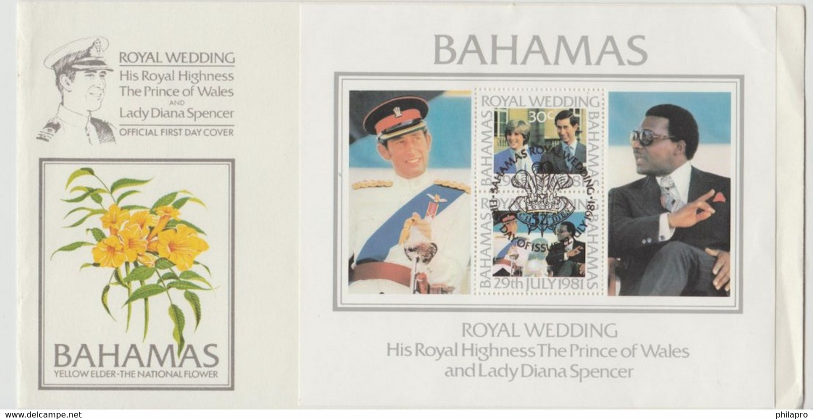 BAHAMAS LOT 2  FDC Diff  + 1BF  - ROYAL  WEDDING 1981 CHARLES + DIANA    Réf  GF - Altri & Non Classificati