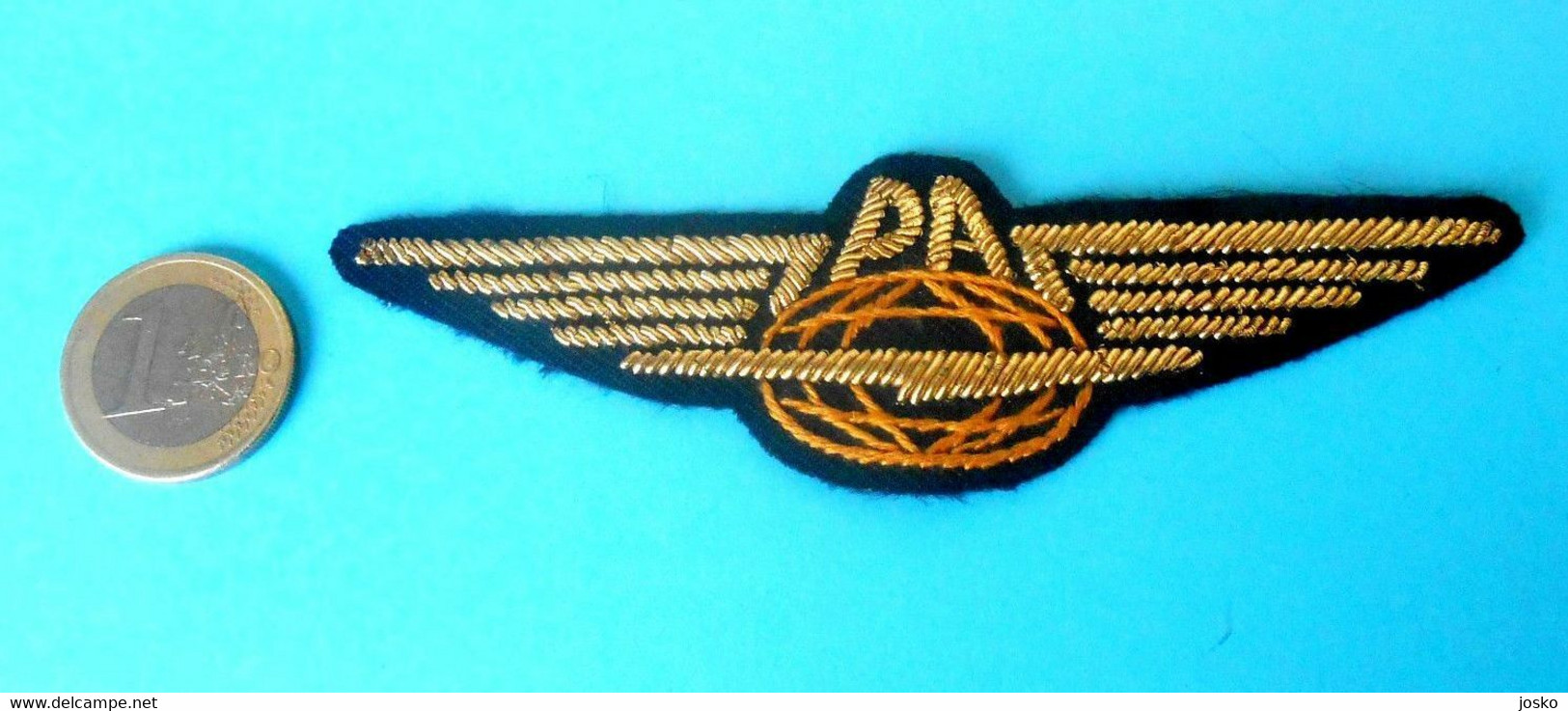 PAN ADRIA AIRWAYS - 1st Croatian Airline (ex Yugoslav) Official Pilot Wings Badge 60's * Croatie Kroatien Yougoslavie - Crew Badges