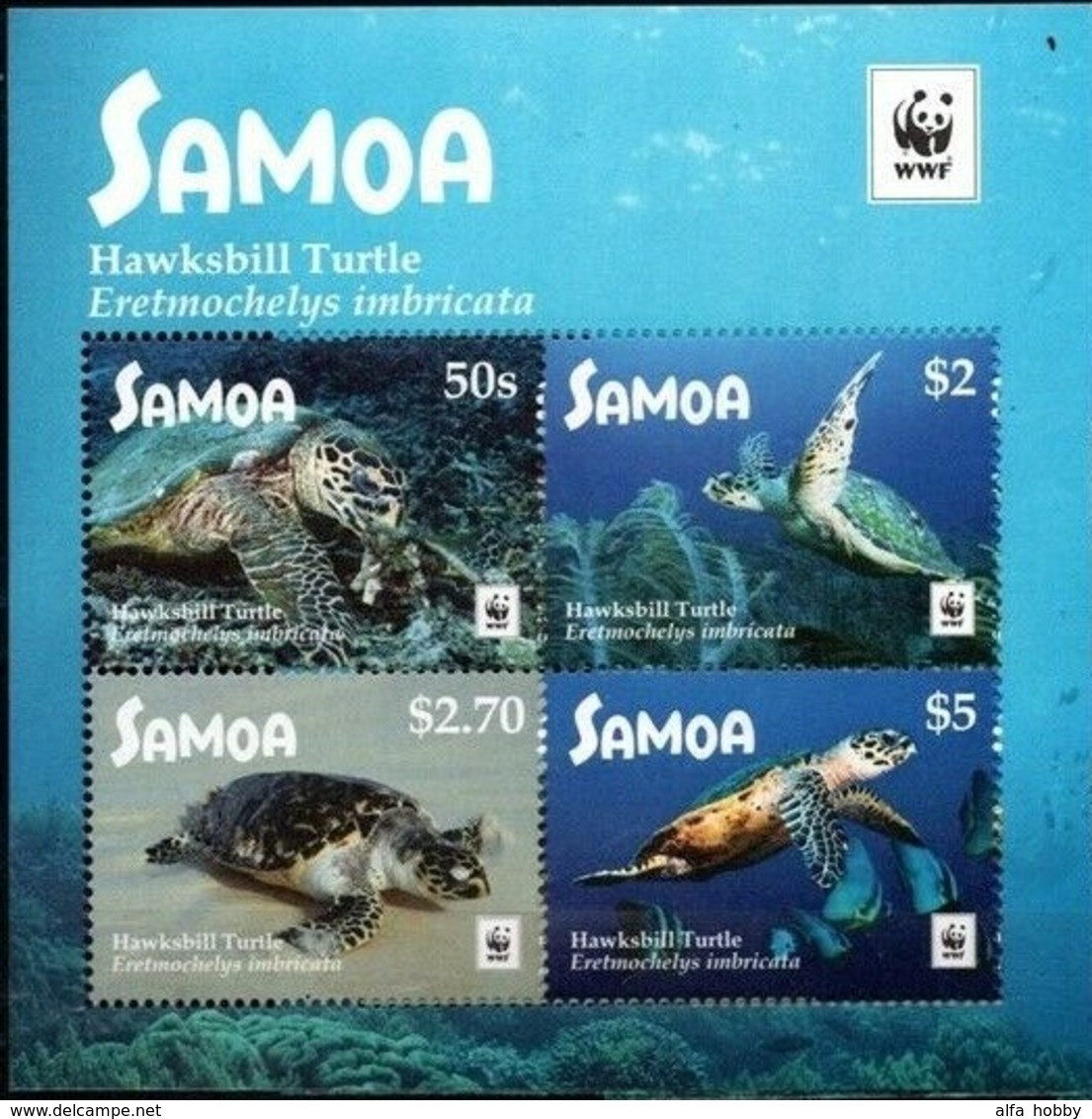 Samoa 2016 Mi. 1348-51 ** MNH WWF Schildkröten Turtles Block 8 Euro - Unused Stamps